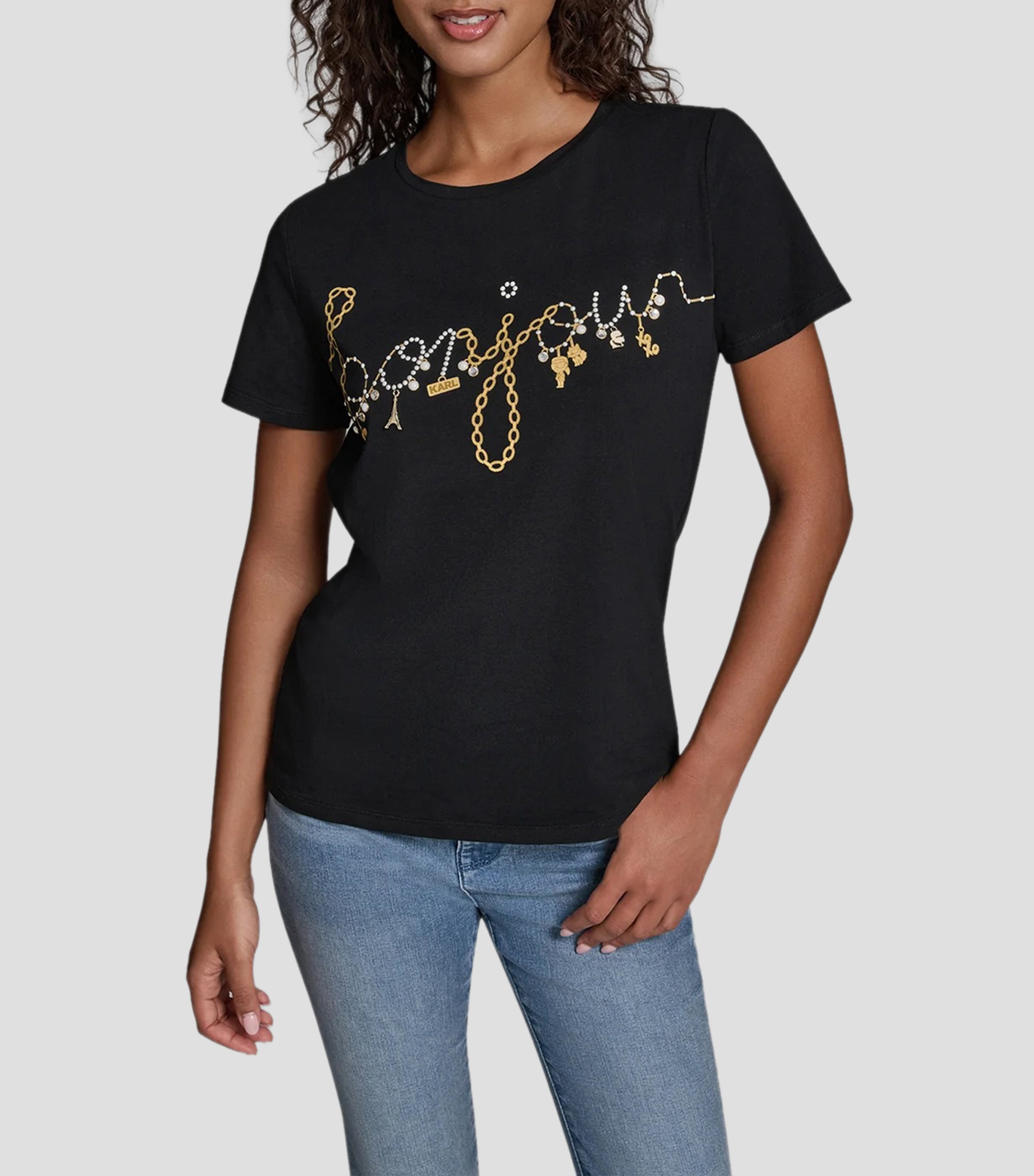 Playera cuello redondo manga corta Estampada Mujer