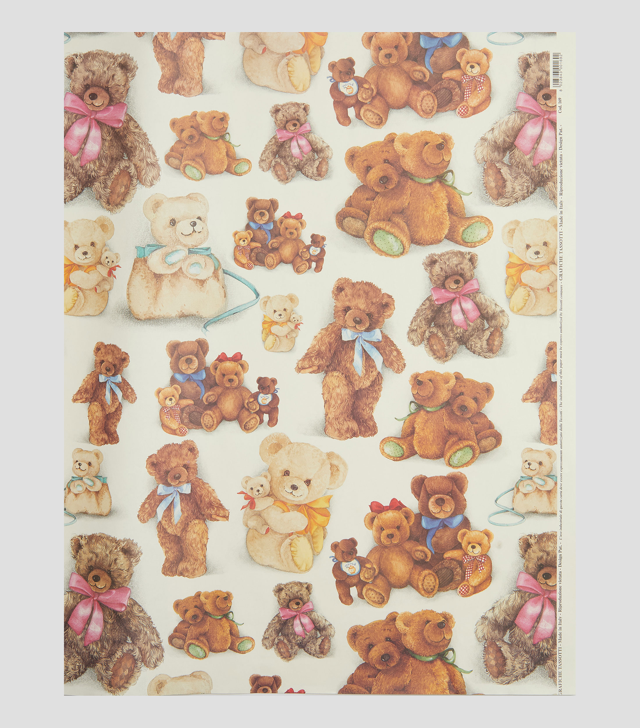 Pliego de papel Osos de peluche estampado