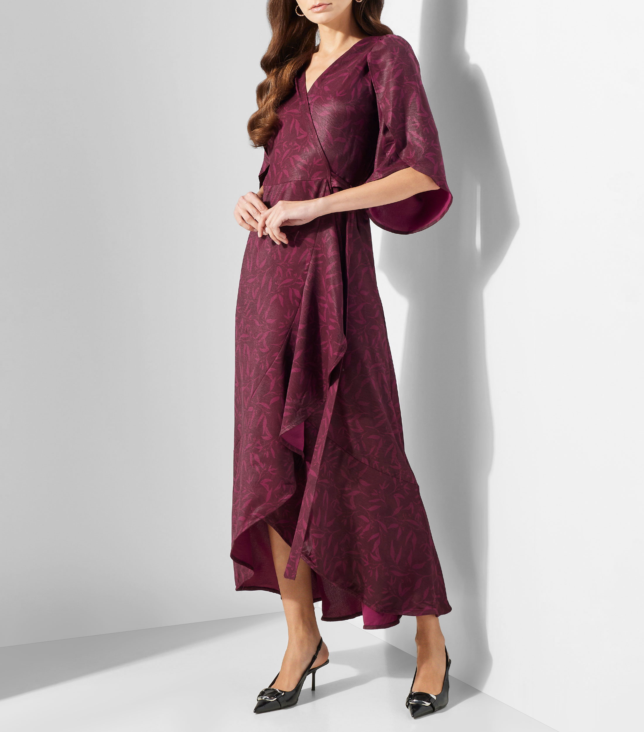 Vestido largo estampado Mujer