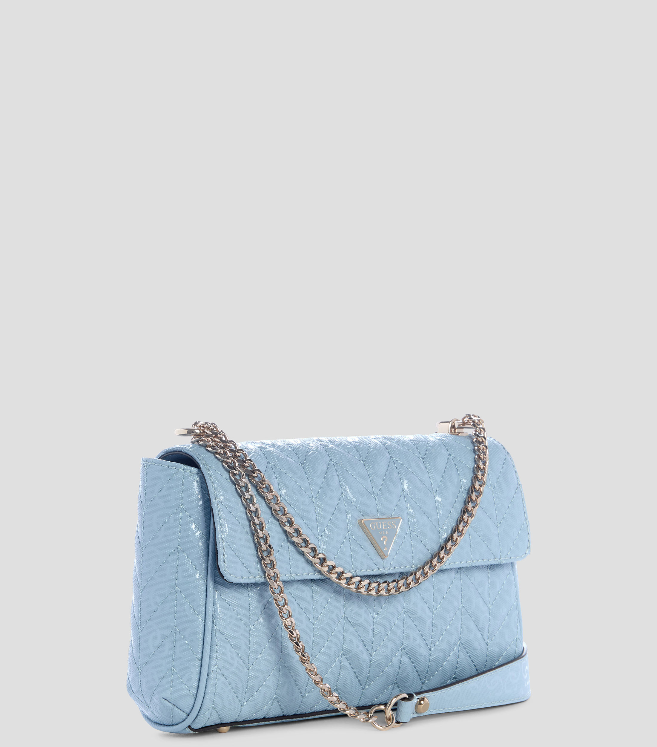 Bolsa crossbody estampado de monograma con detalle texturizado Mujer