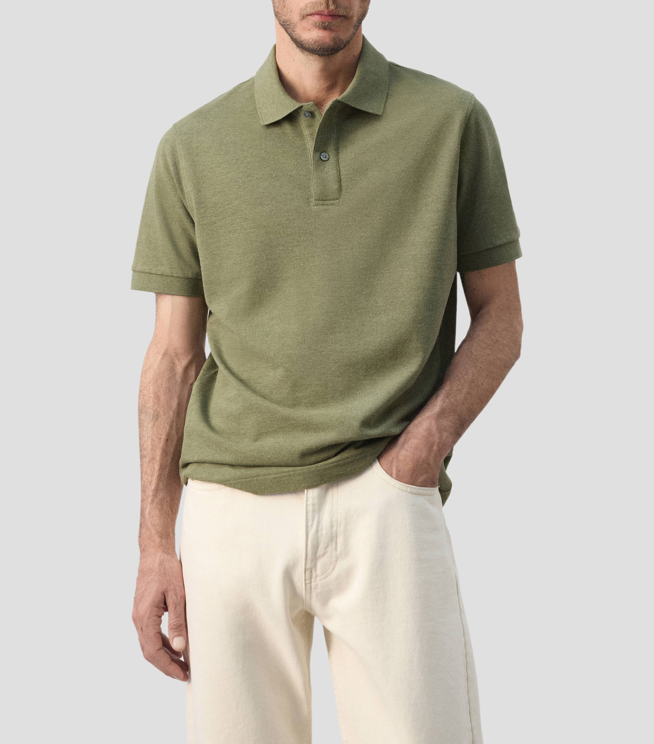 Playera tipo polo manga corta lisa Hombre