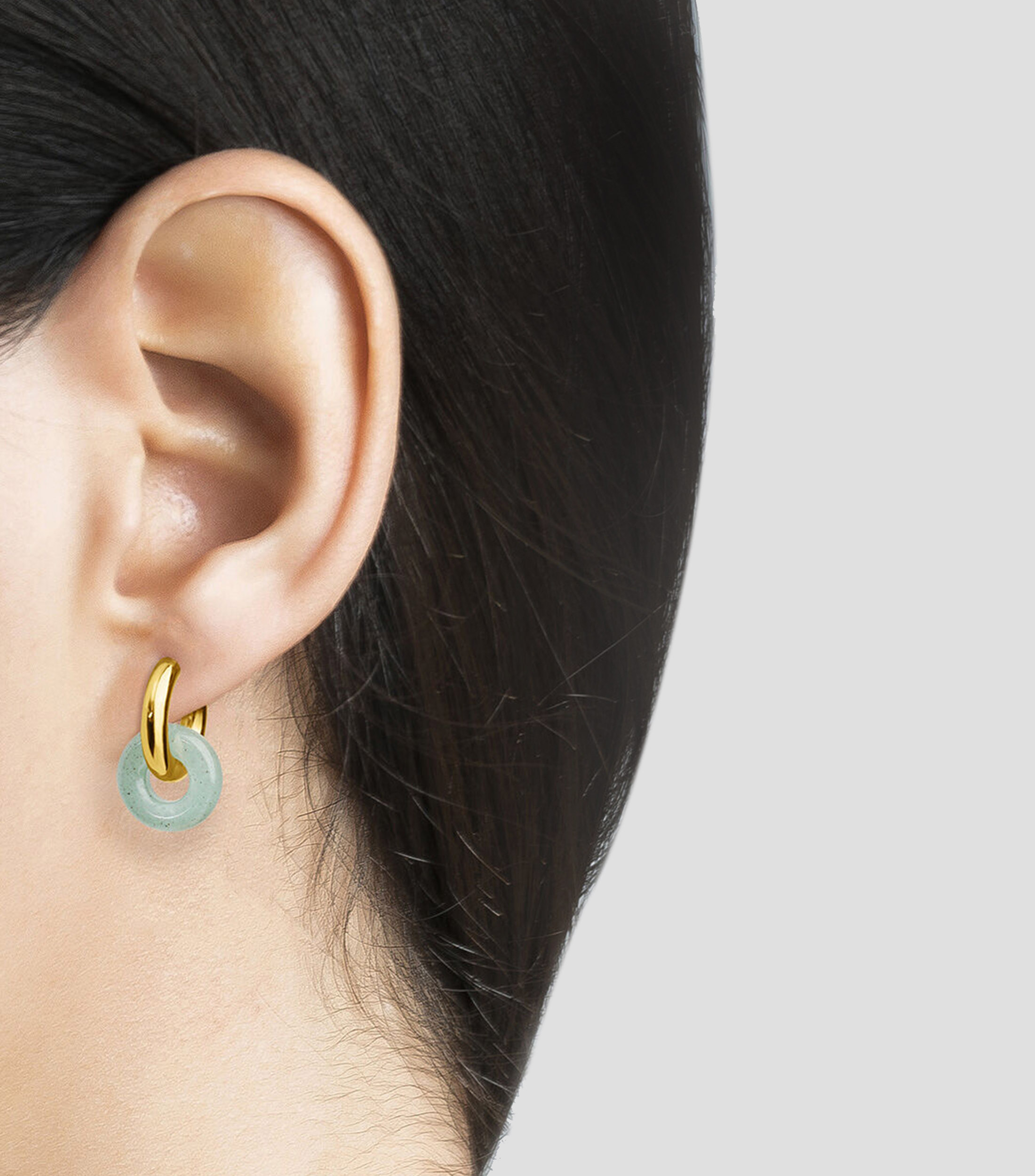 Aretes Donkie Green en Plata .925 Mujer