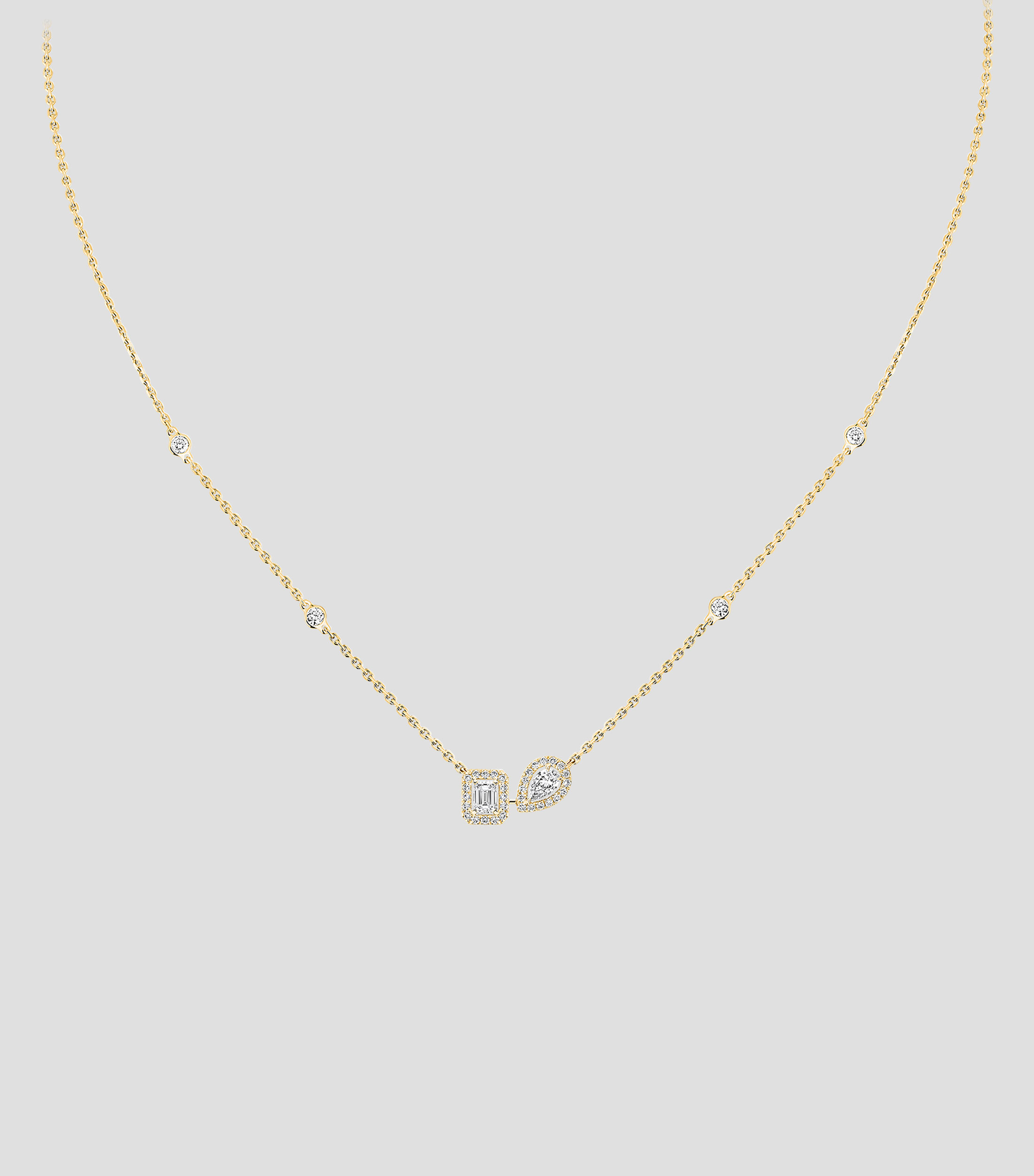 Collar en oro amarillo My Twin con diamantes Mujer