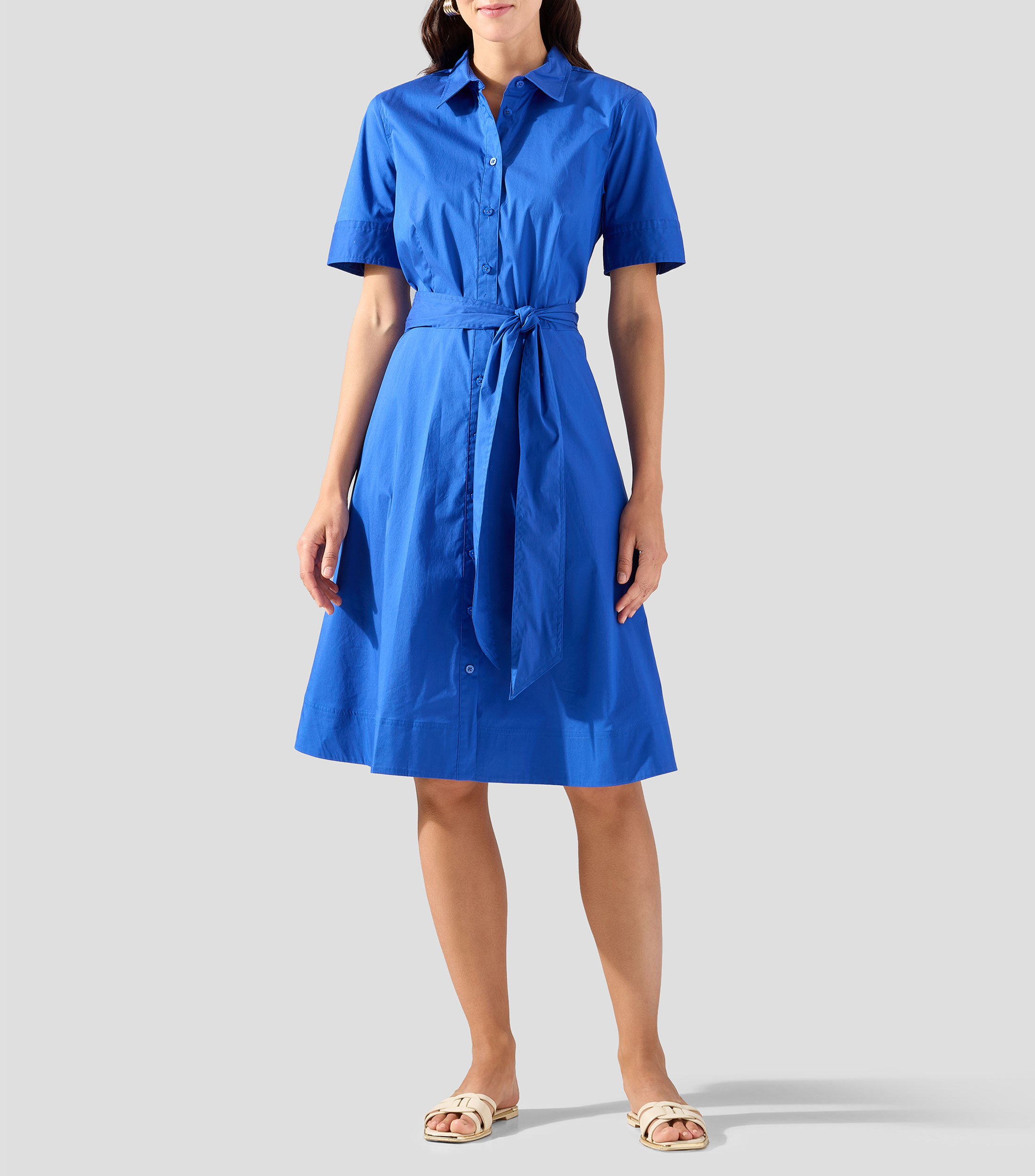 Vestido midi liso Mujer