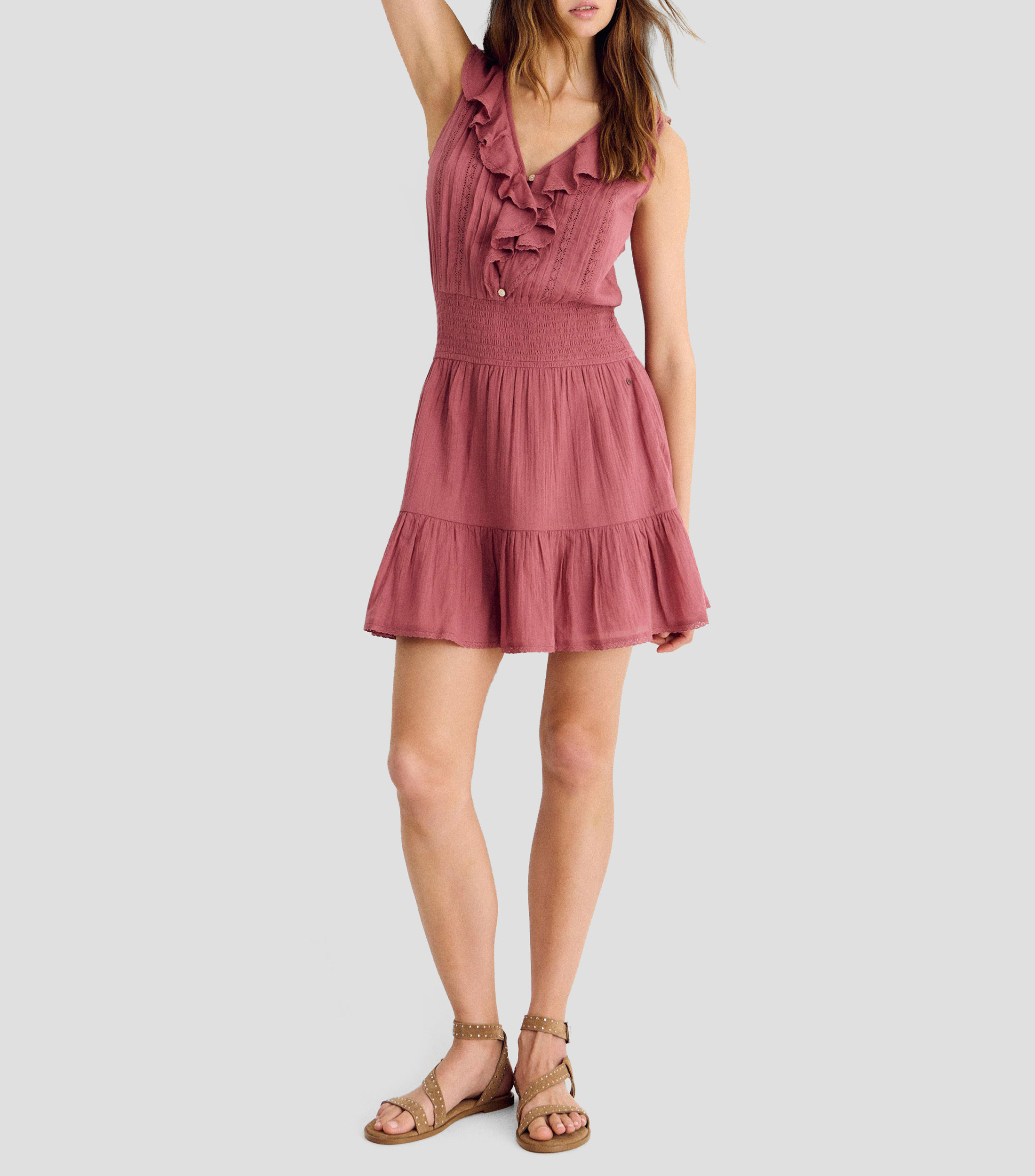 Vestido mini liso Mujer