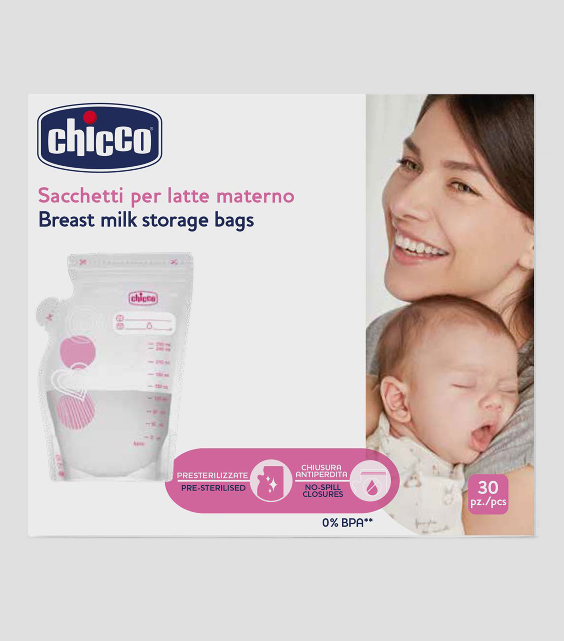 Bolsas contenedoras de leche materna, 30 piezas