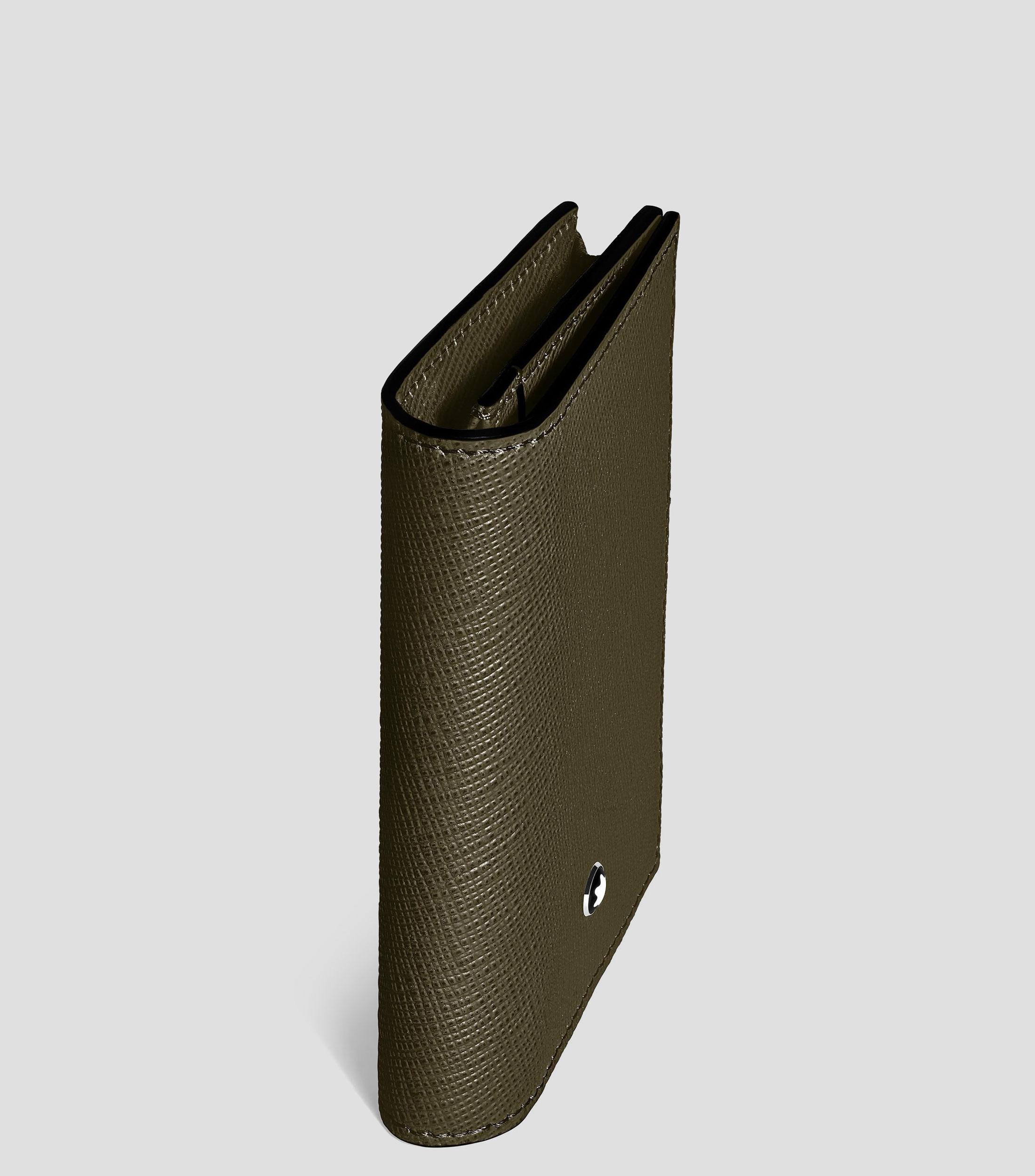 Tarjetero Bifold Verde en Piel Santorial Liso hombre