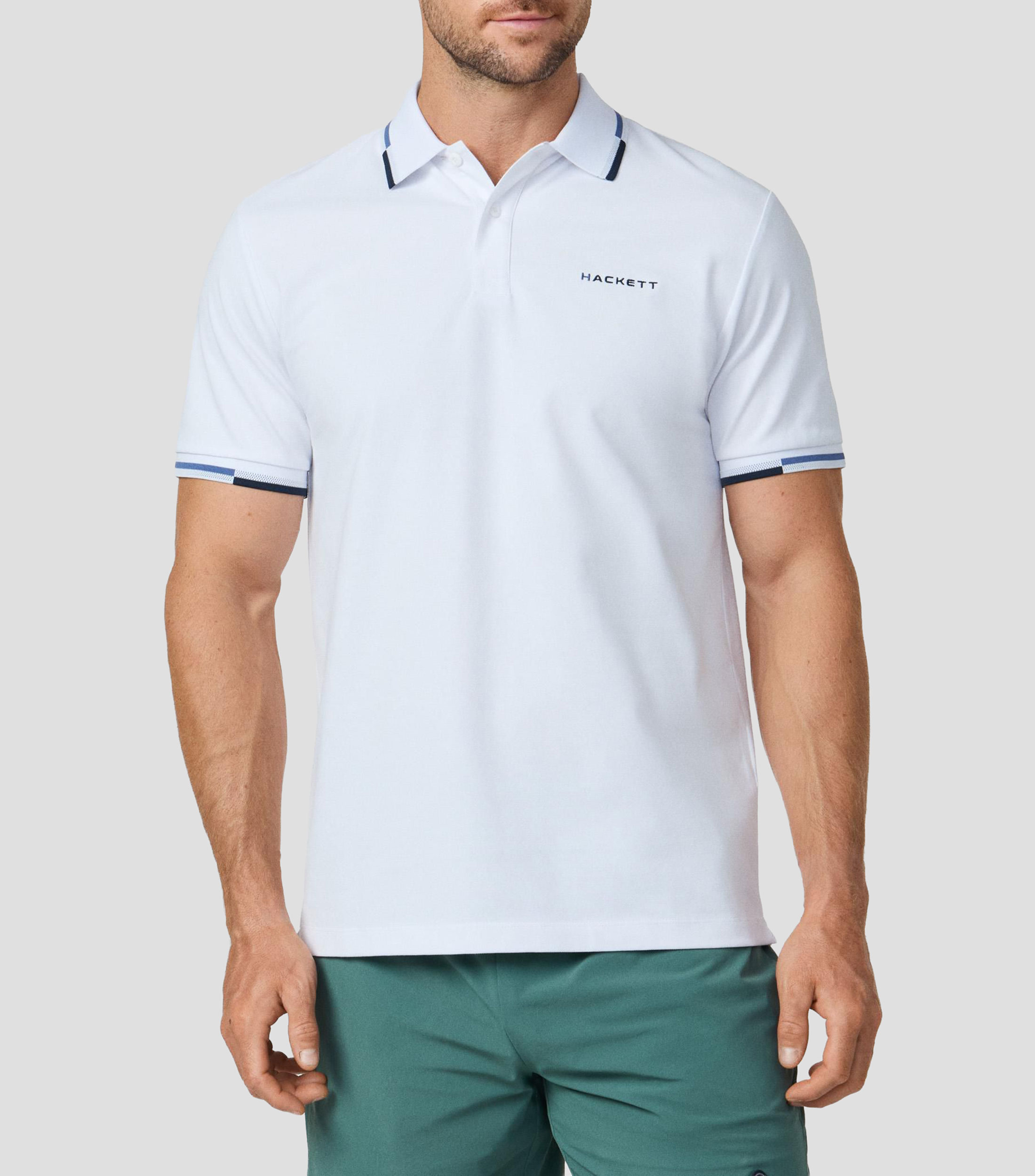 Playera tipo polo de manga corta lisa Hombre