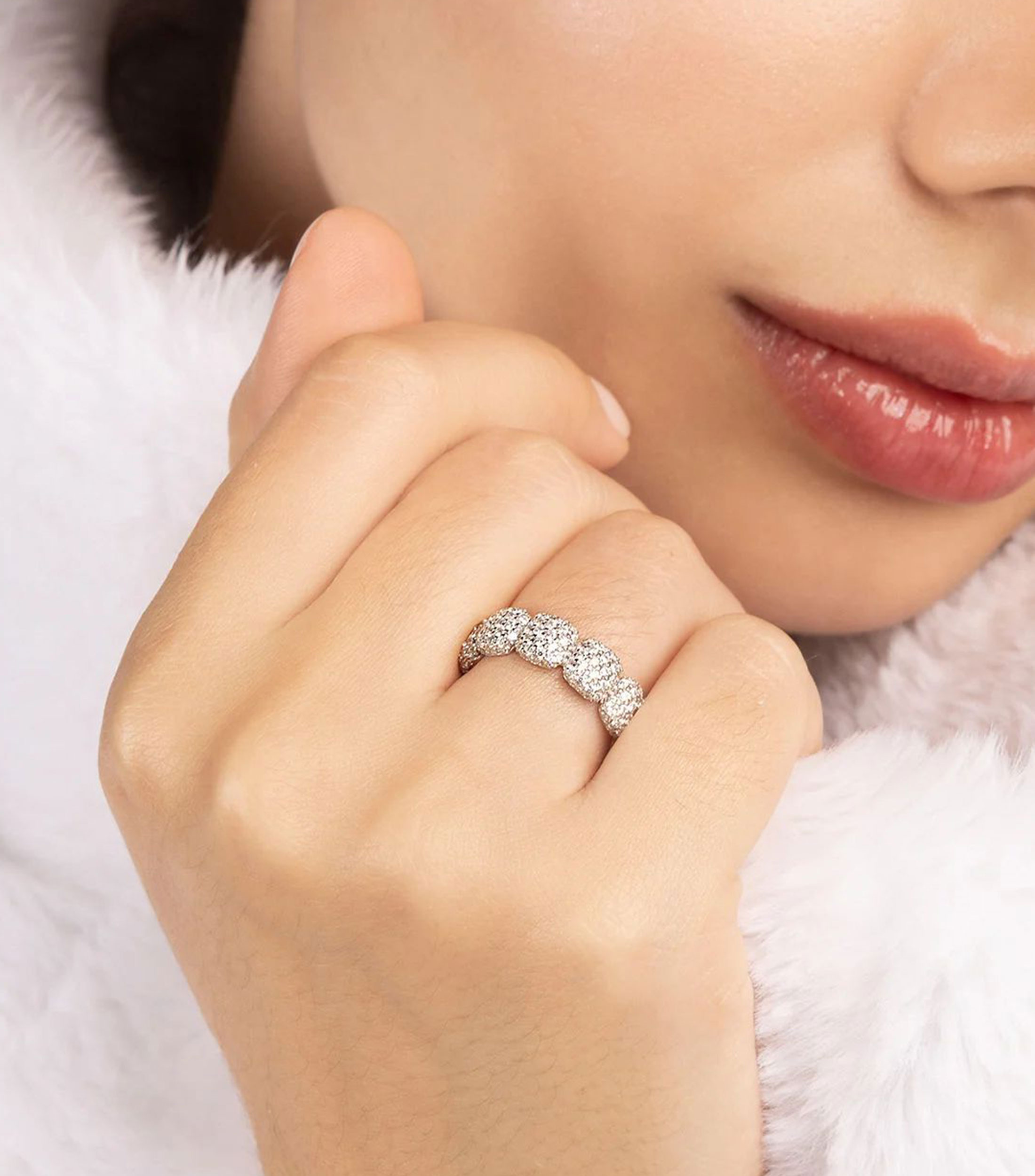 Anillo en plata .925 con incrustación de zirconia Mujer