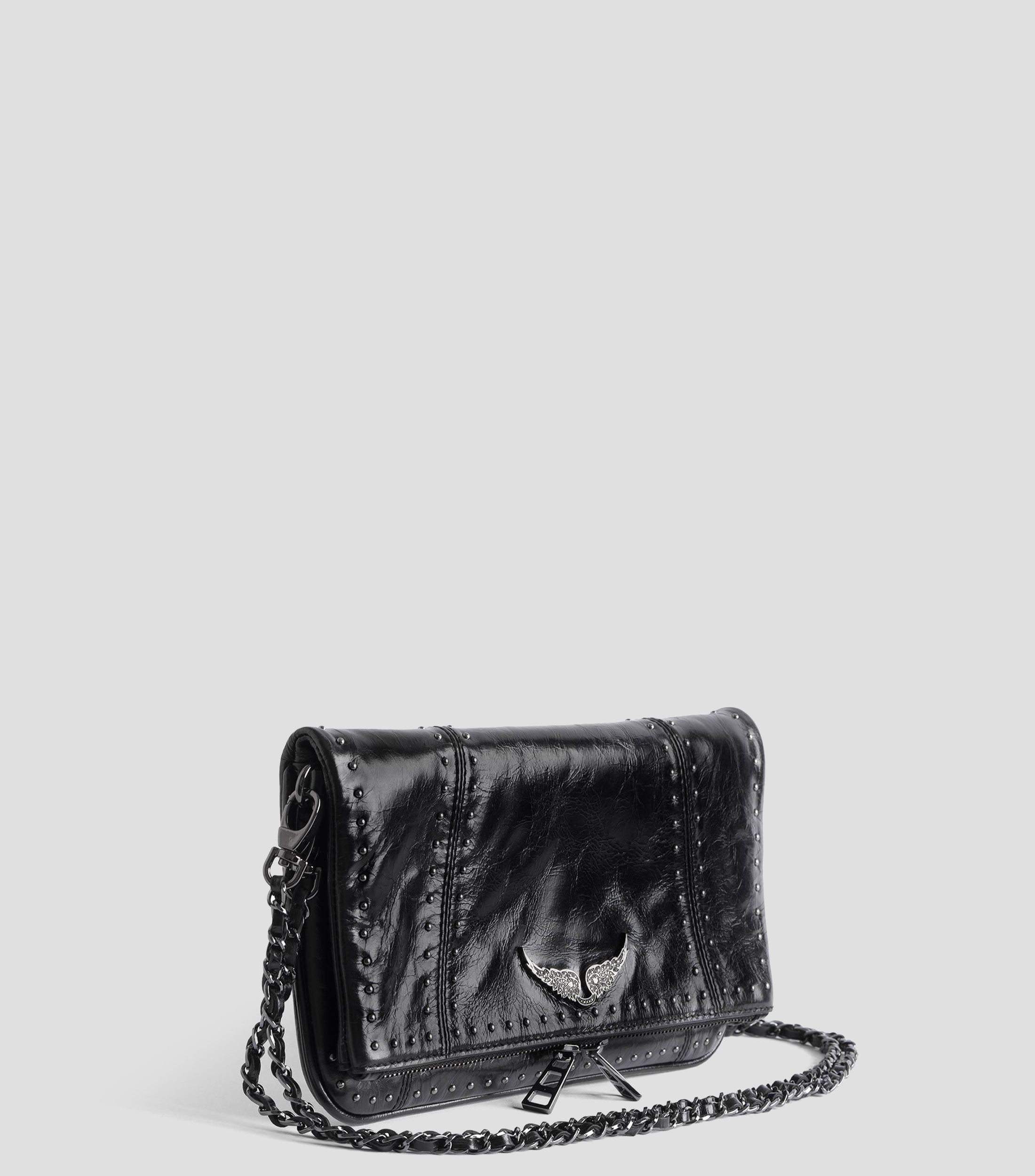 Bolsa Crossbody en piel Rock Vintage con estoperoles Mujer