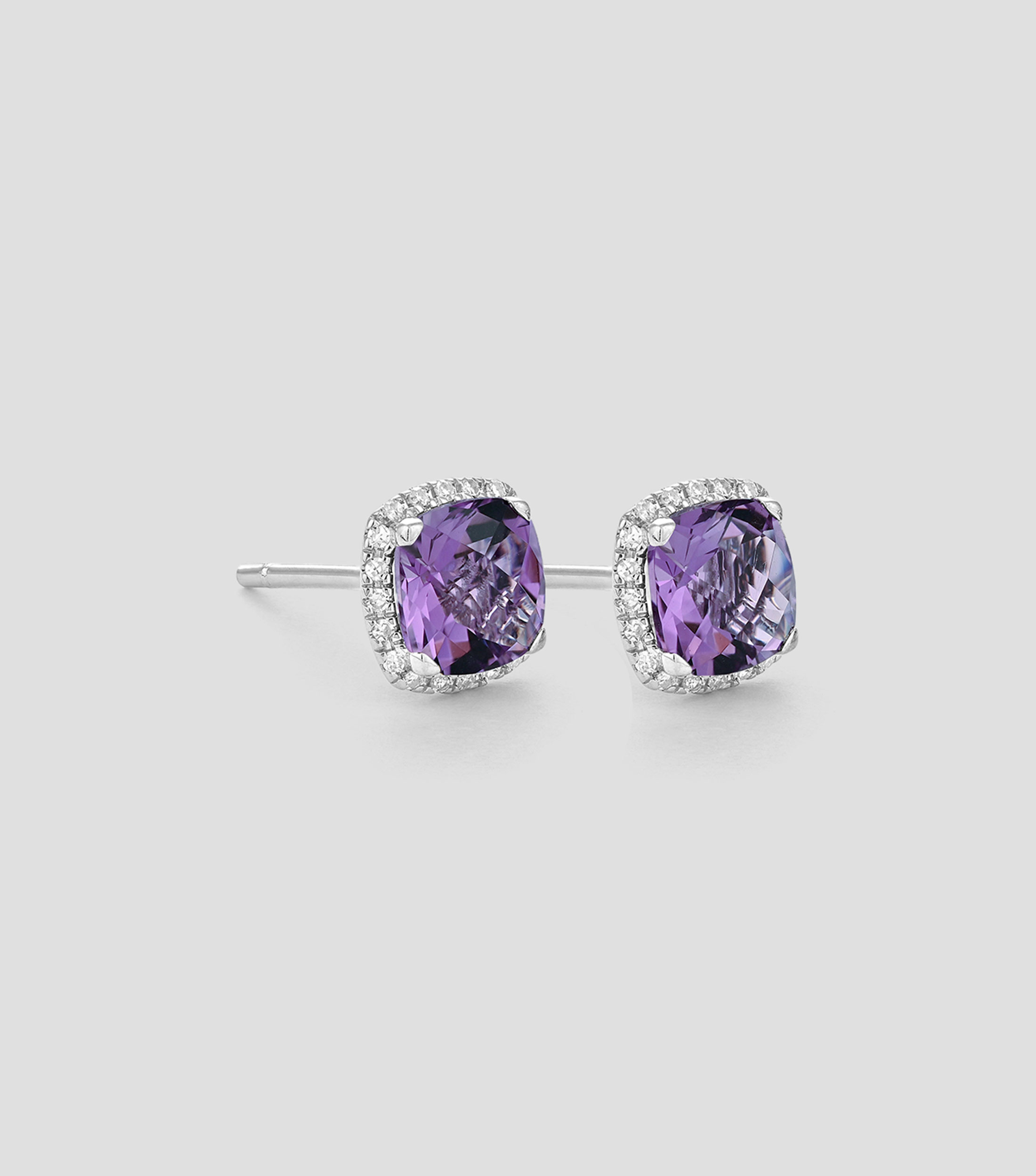 Aretes en oro blanco de 18 kilates Colors con diamantes Mujer