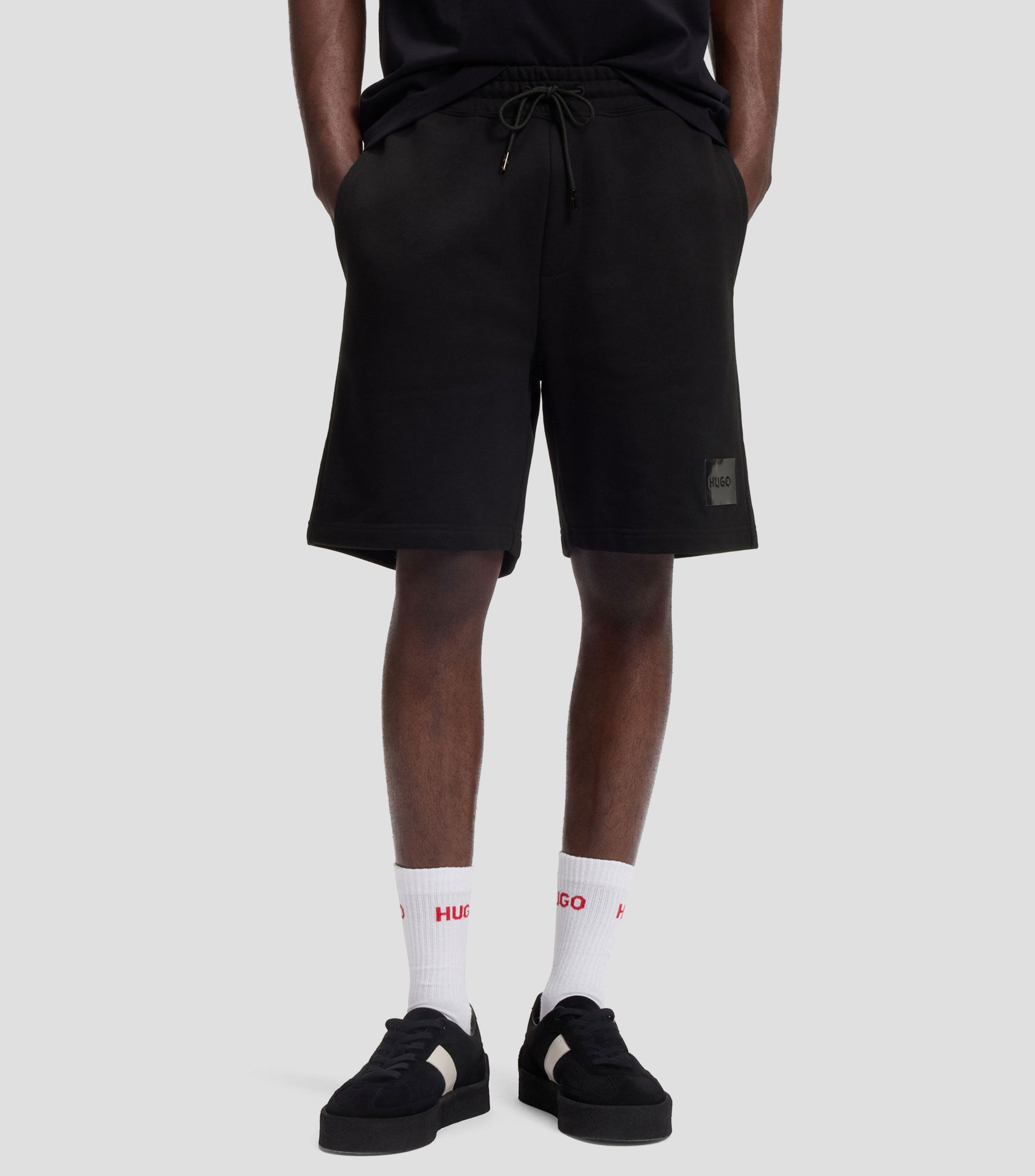 Shorts de felpa de rizo de algodón con logo de carey Hombre