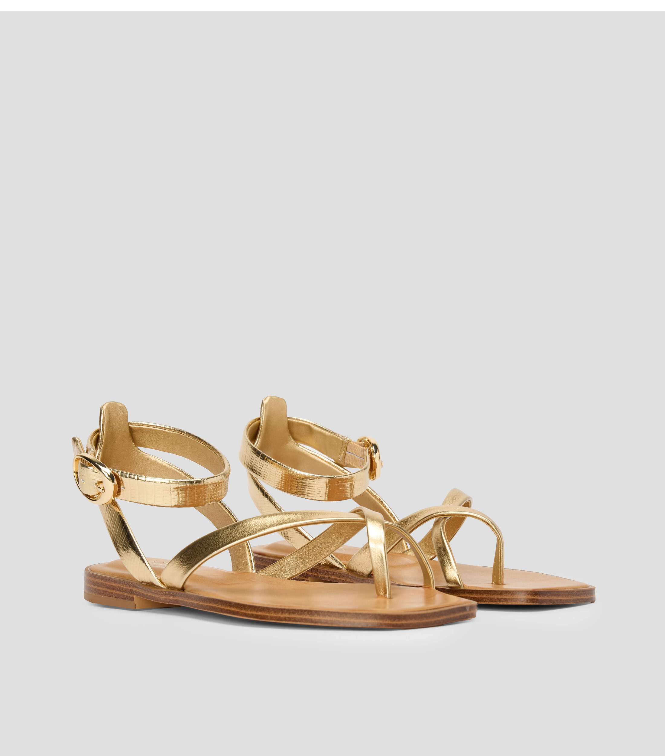 Sandalias planas en piel Daressi Mujer