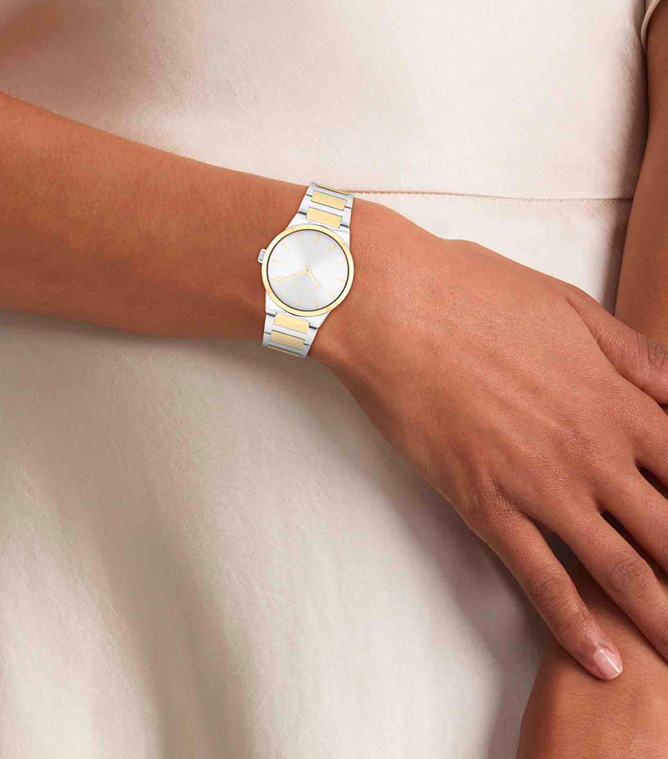 Reloj para Mujer Linear Elegance casual plateado, dorado