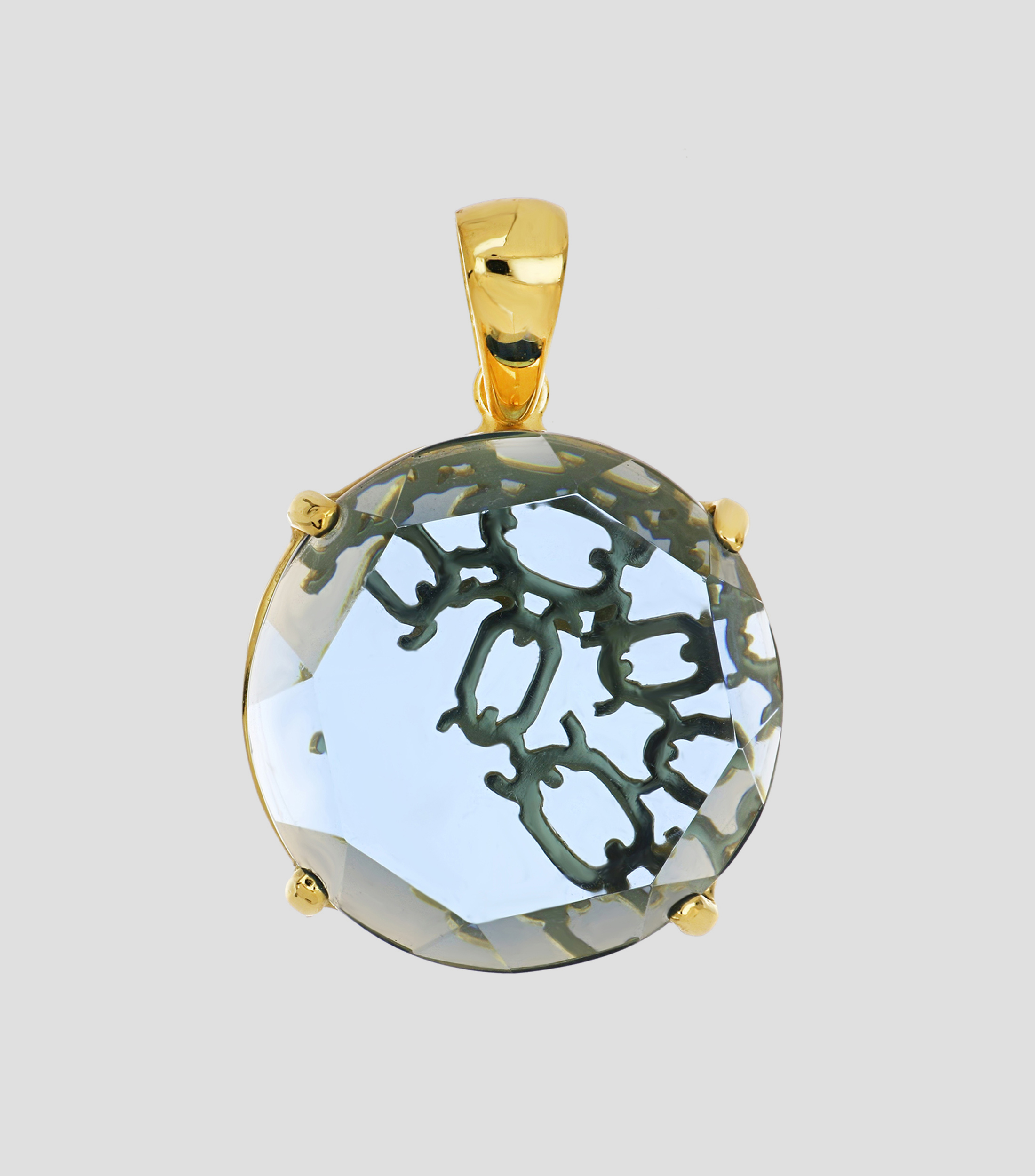 Dije circular en plata .925 con cristal Amor Creciente Mujer