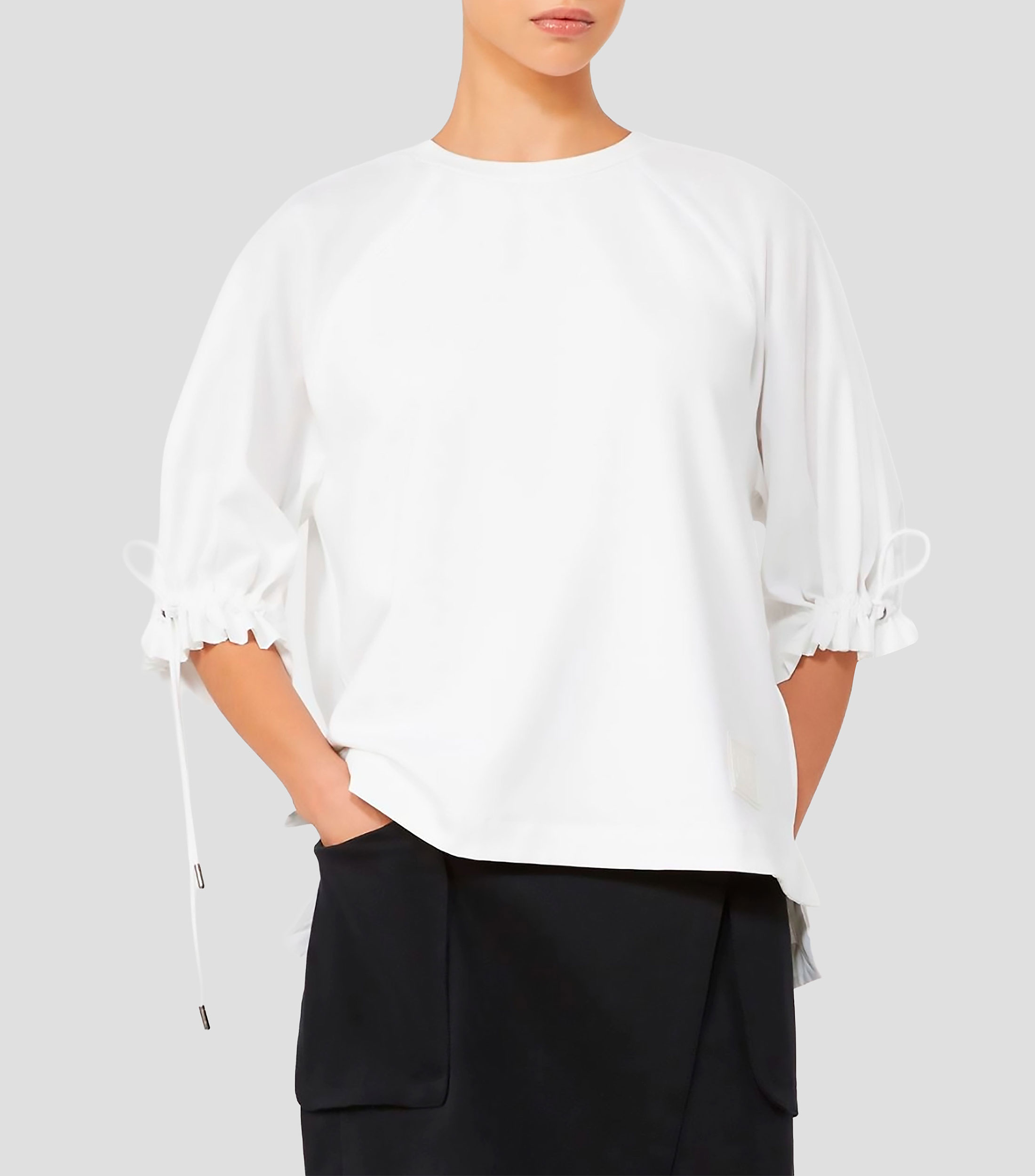 Blusa lisa manga 3/4 Mujer