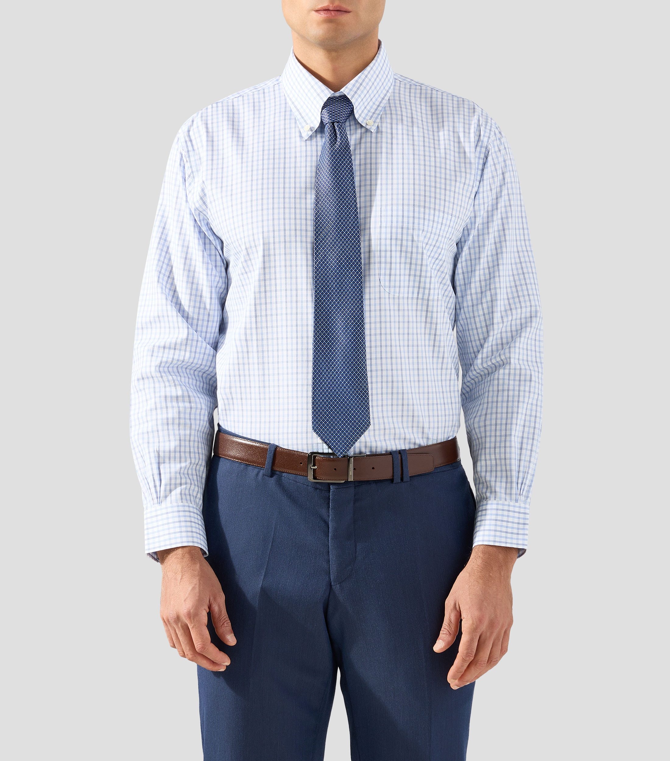 Camisa de cuadros manga larga Hombre