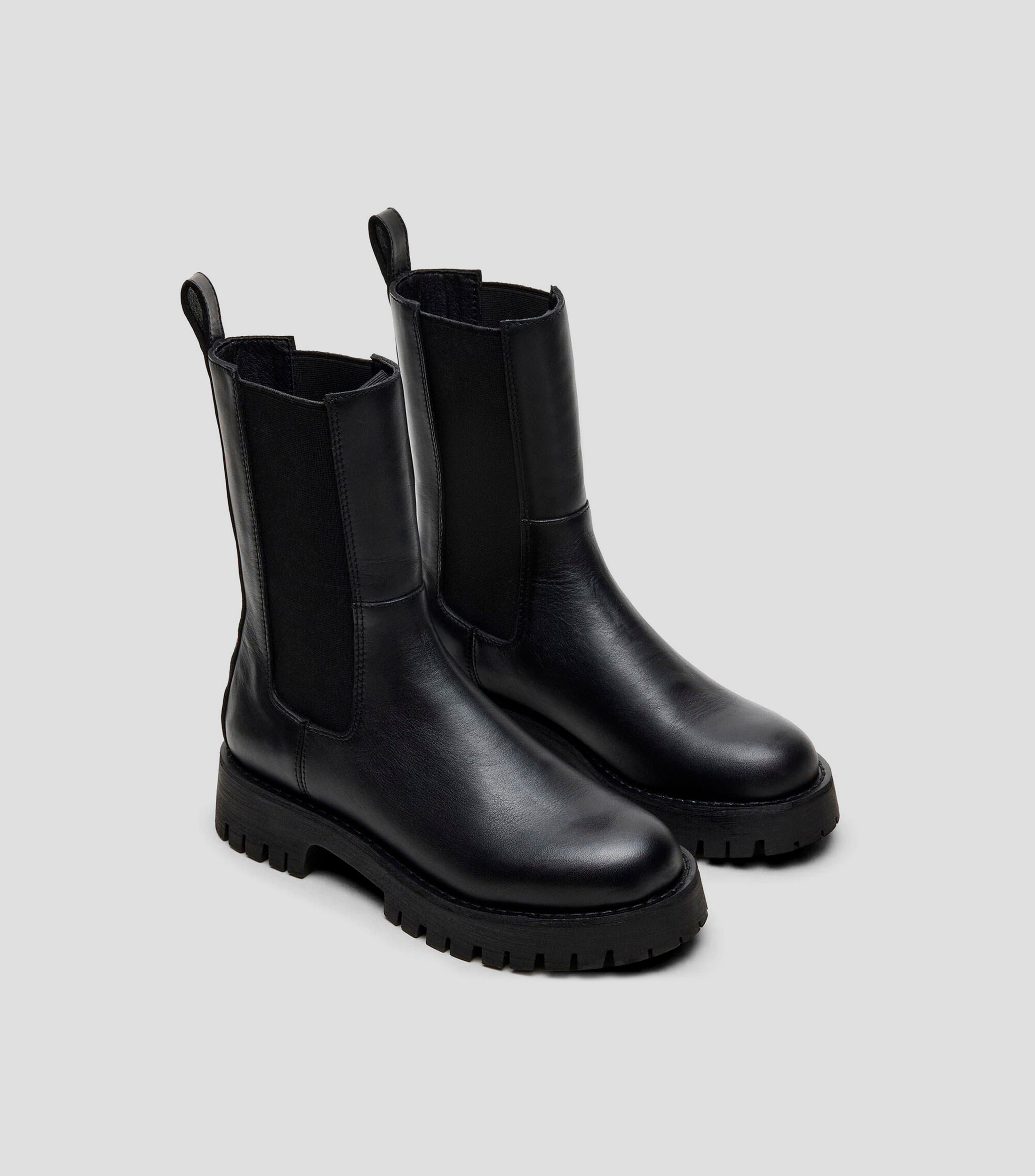 Botines con tacón bajo cuadrado Mujer