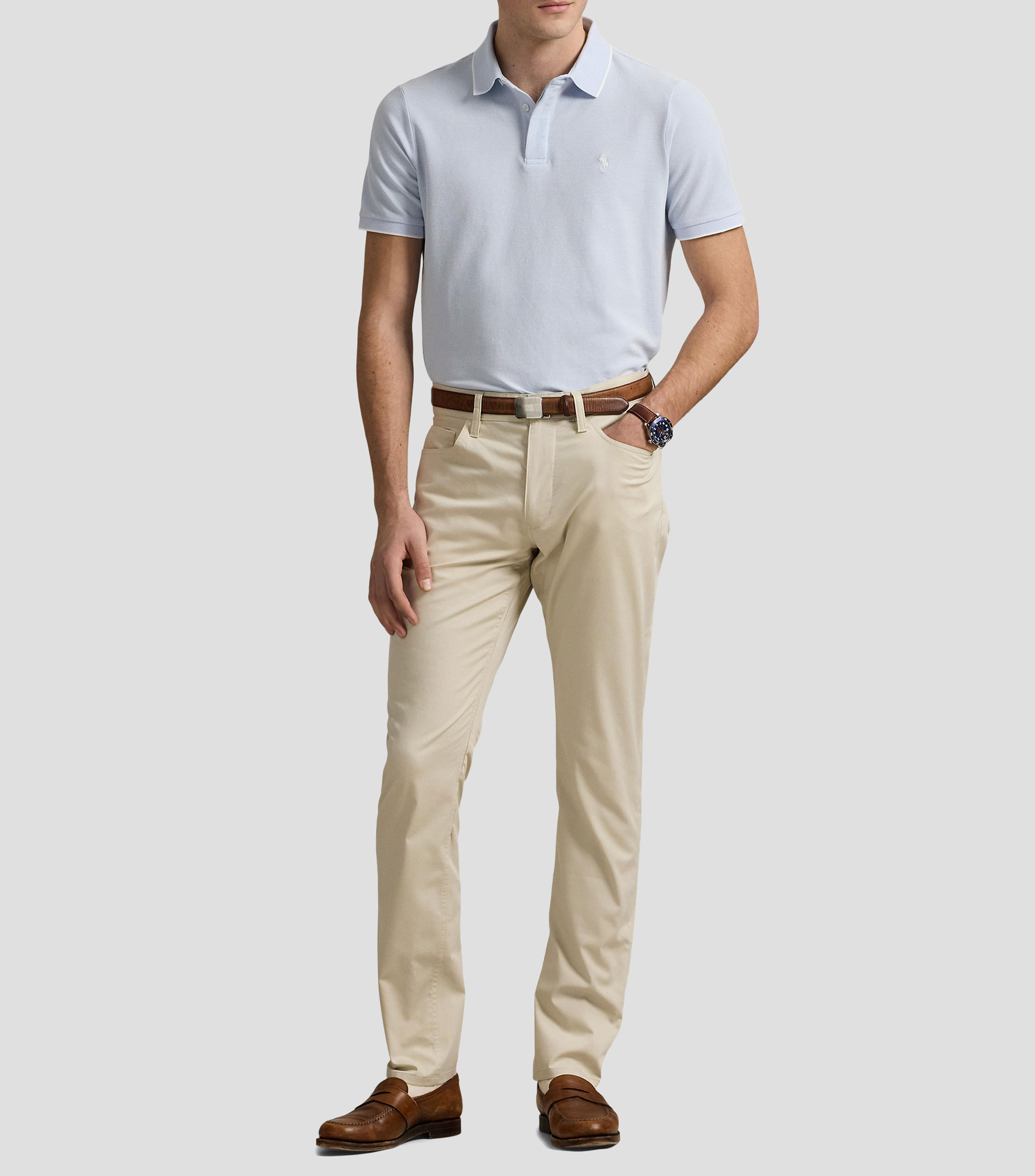 Playera tipo polo manga corta lisa Hombre