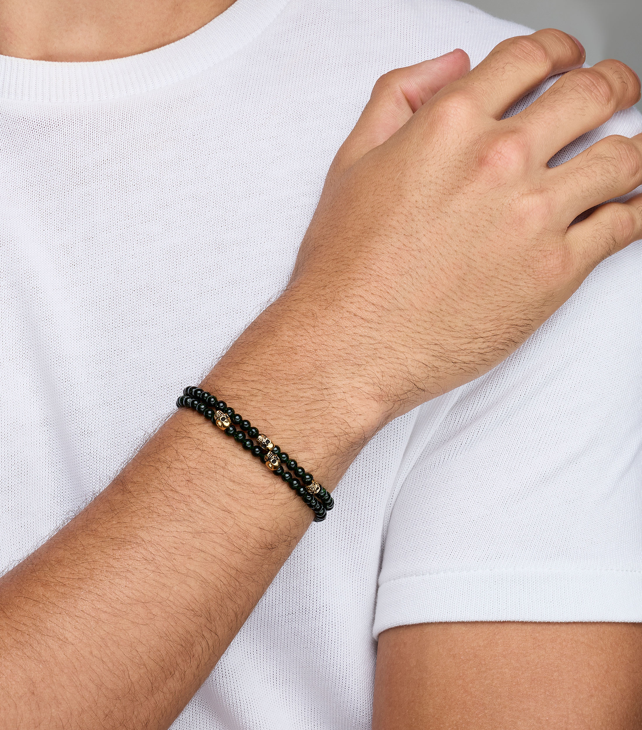 Pulsera con mini cráneos Hombre