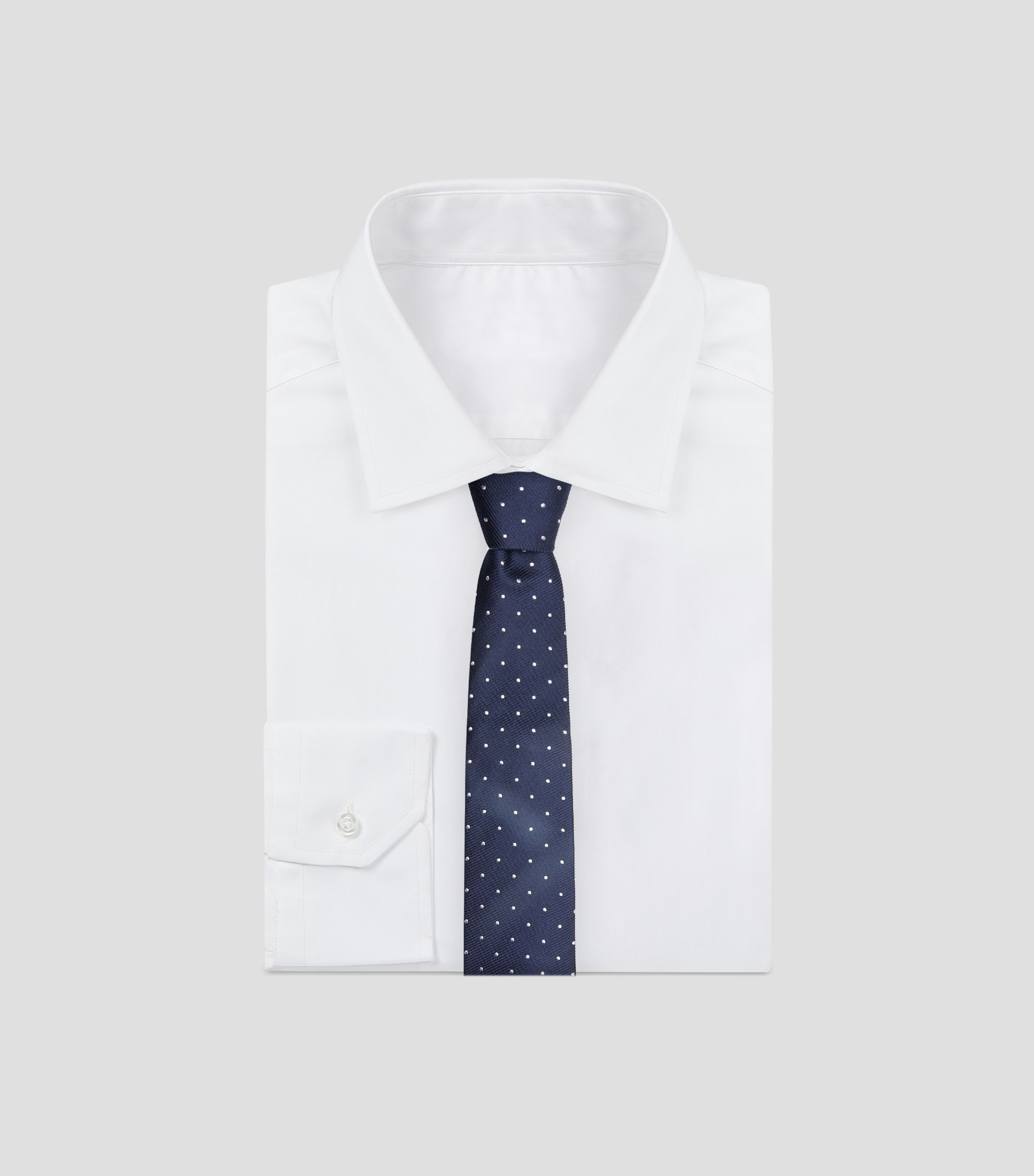 Corbata ancha de seda estampado con puntos