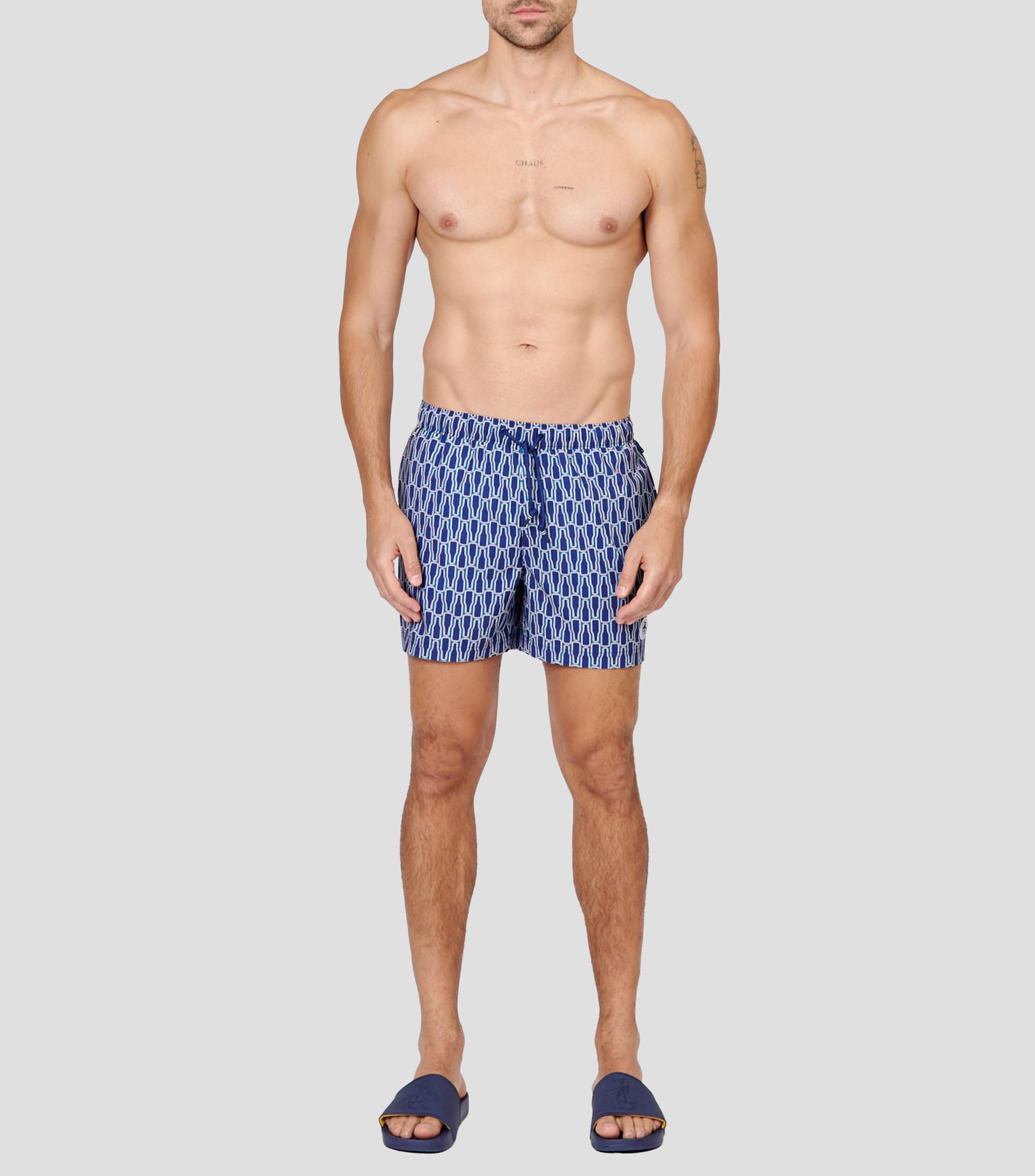 Traje de baño corto estampado Hombre