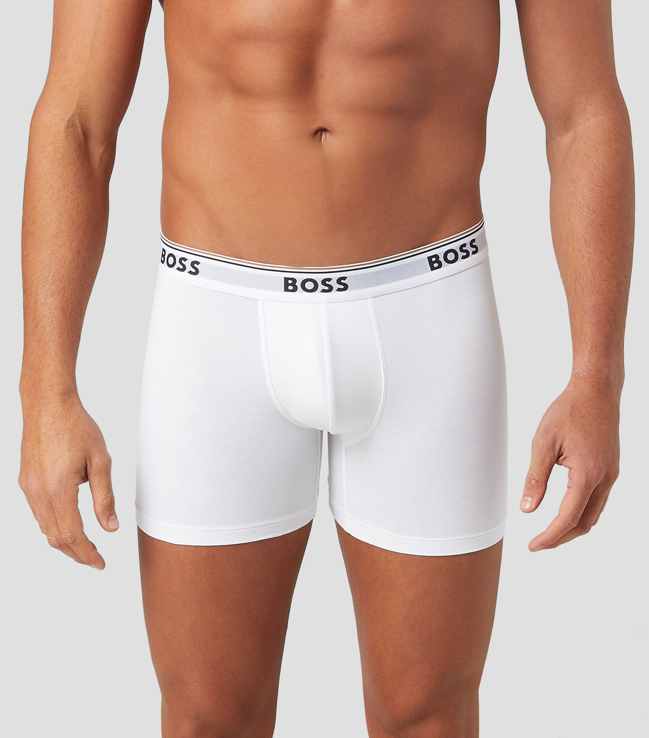 Paquete de tres calzoncillos boxer con logos en algodon elastico Hombre