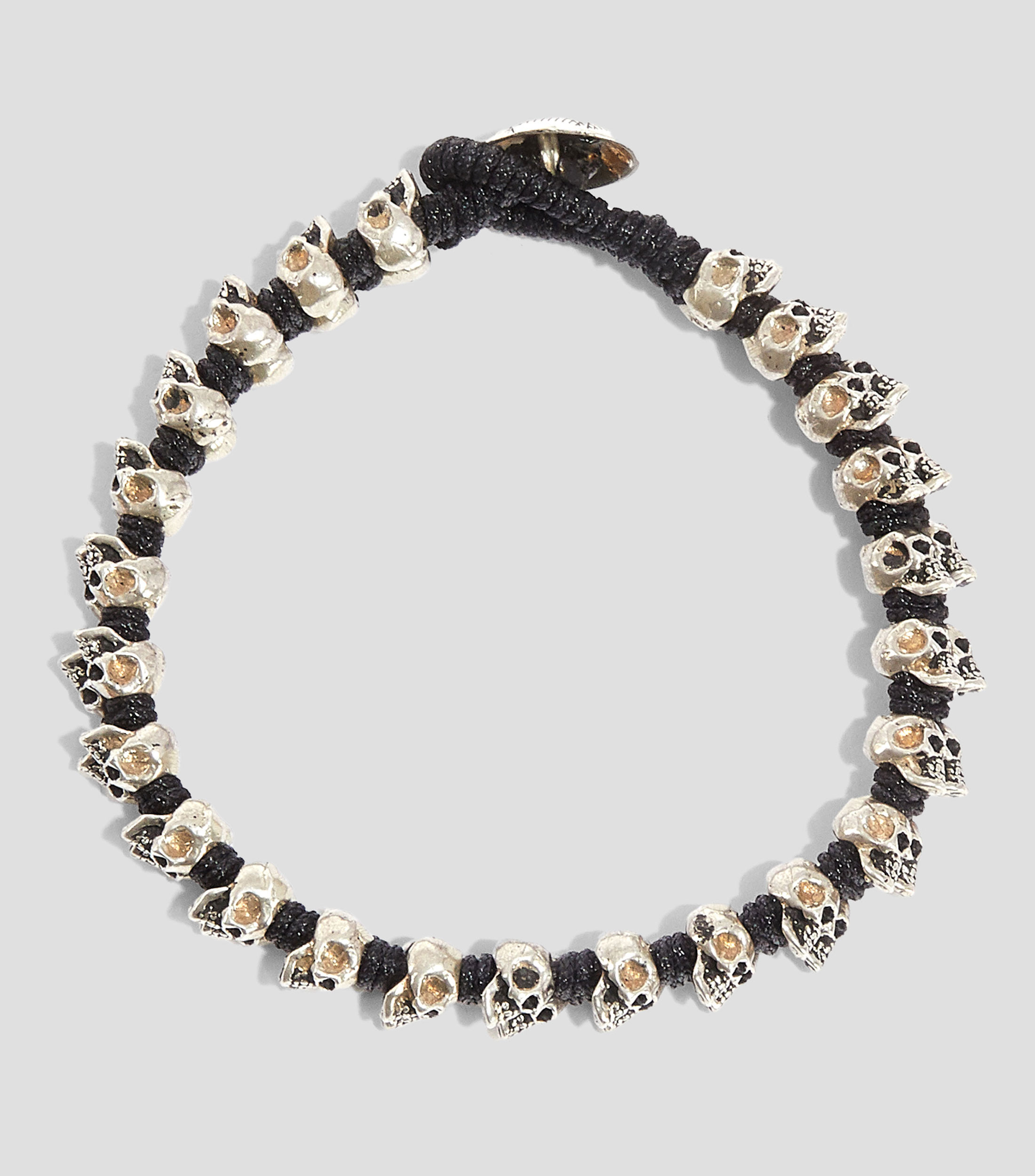 Pulsera en plata con calaveras Hombre