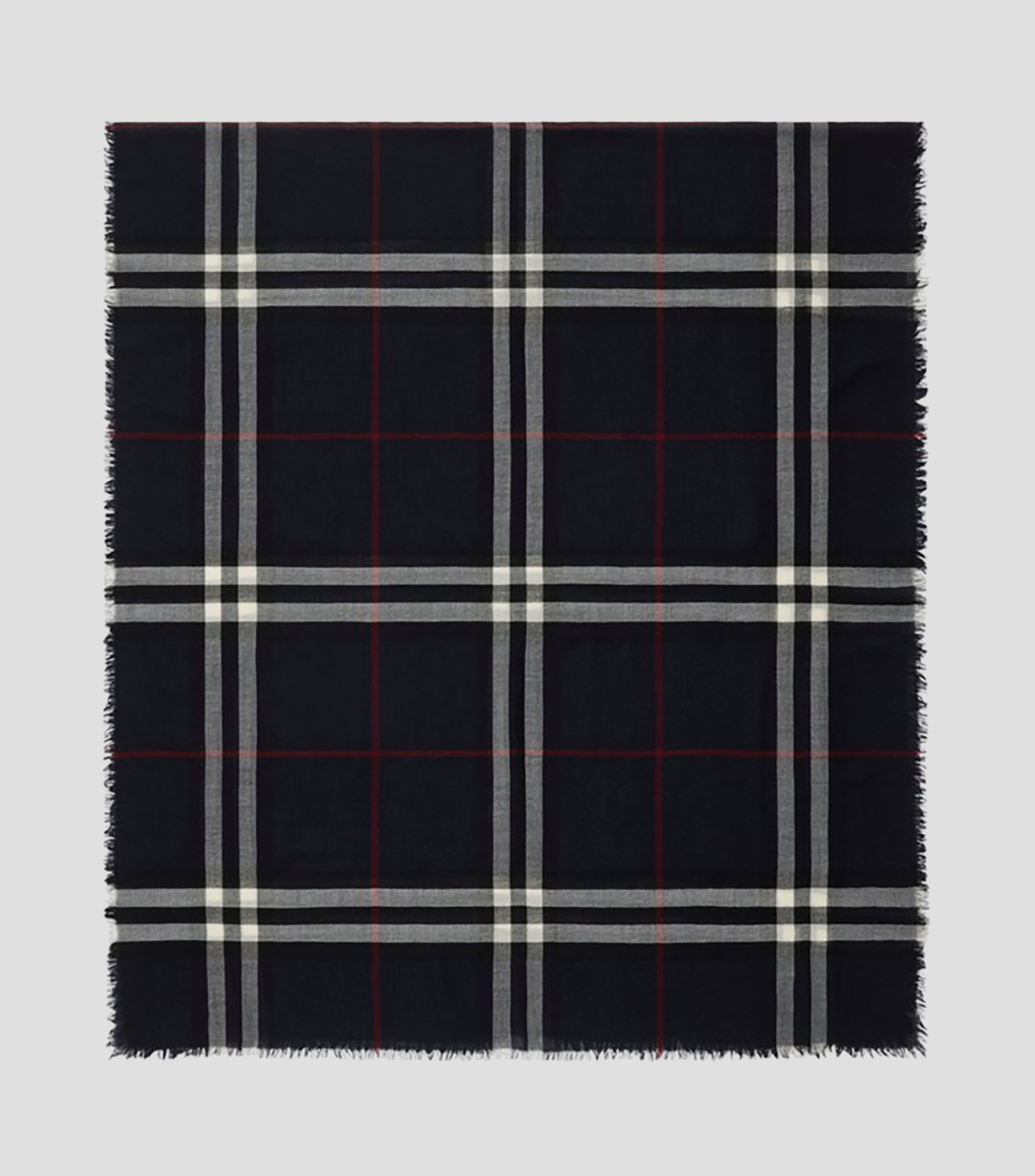 Pañuelo ancho en lana Check Mujer