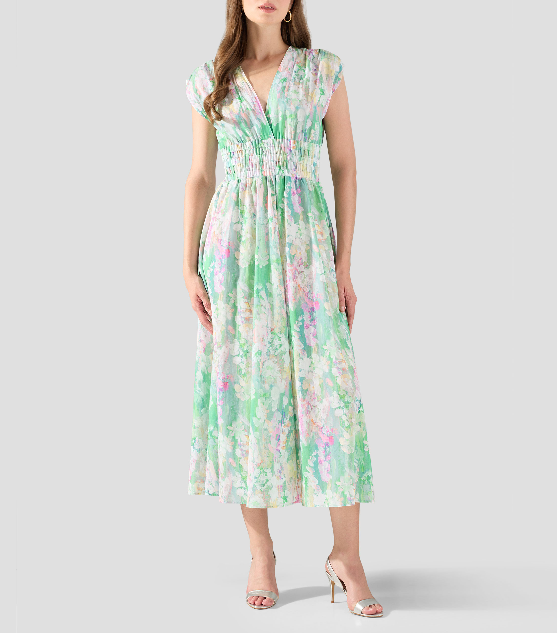 Vestido midi estampado Mujer