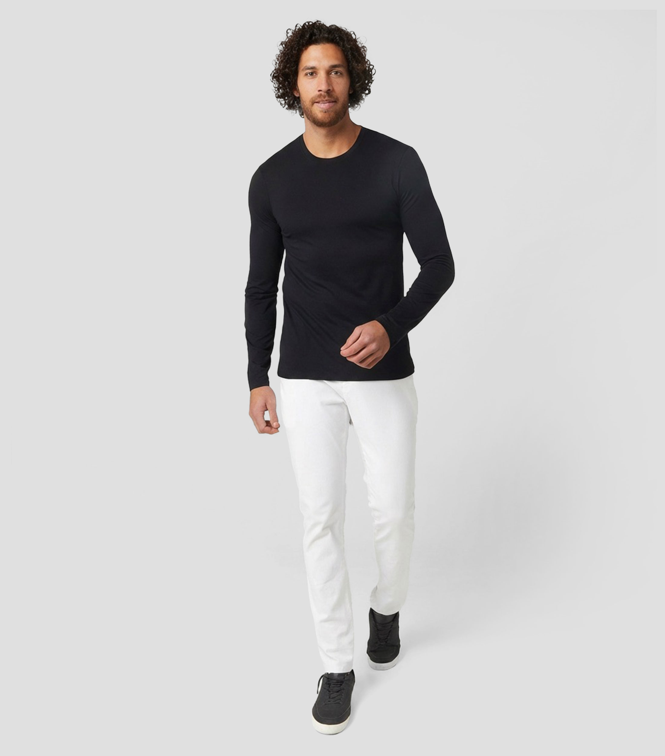 Playera Cuello Redondo Manga Larga Hombre