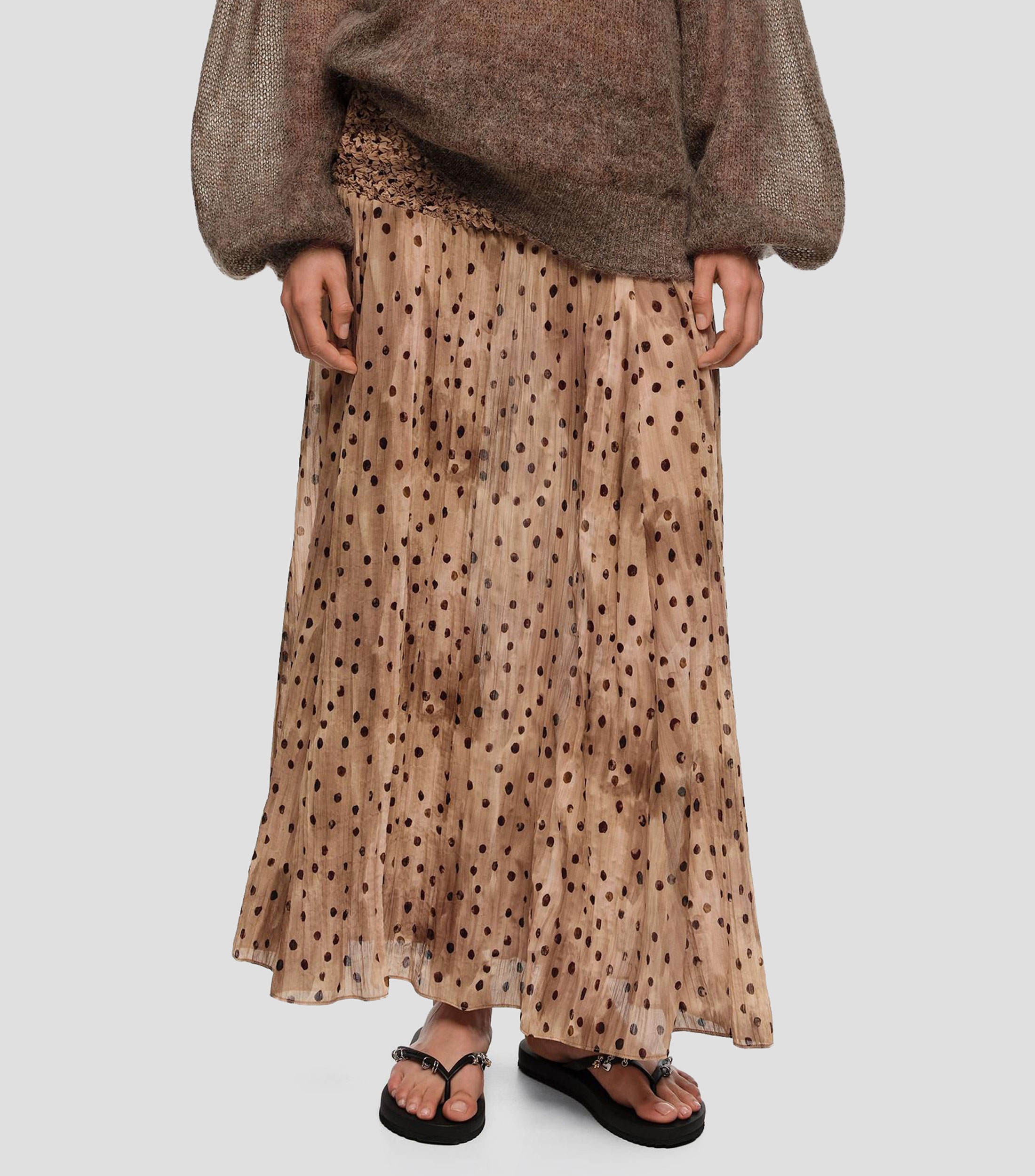 Falda vuelo fruncida watercolor Dots Mujer