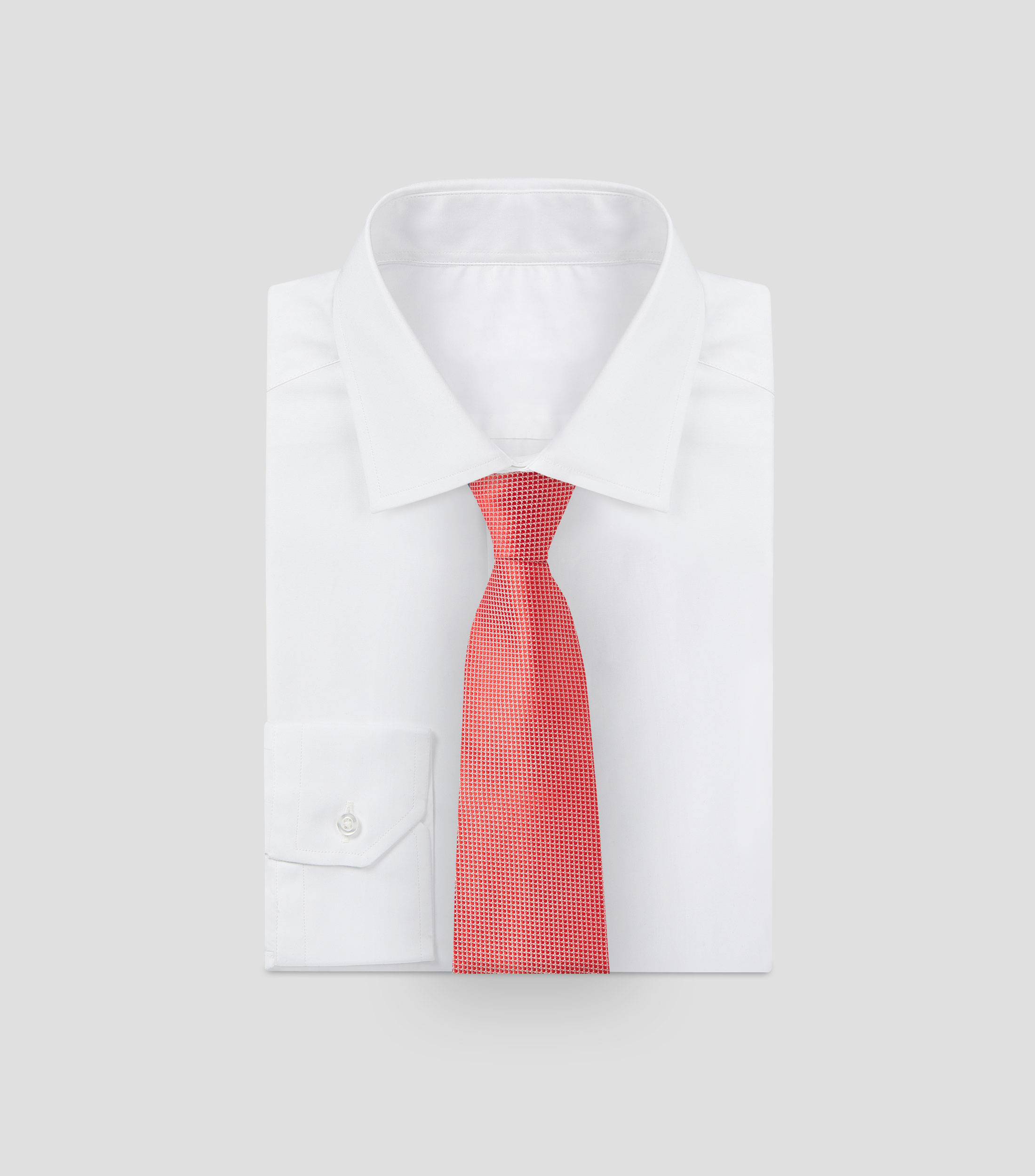 Corbata ancha en seda rojo estampada