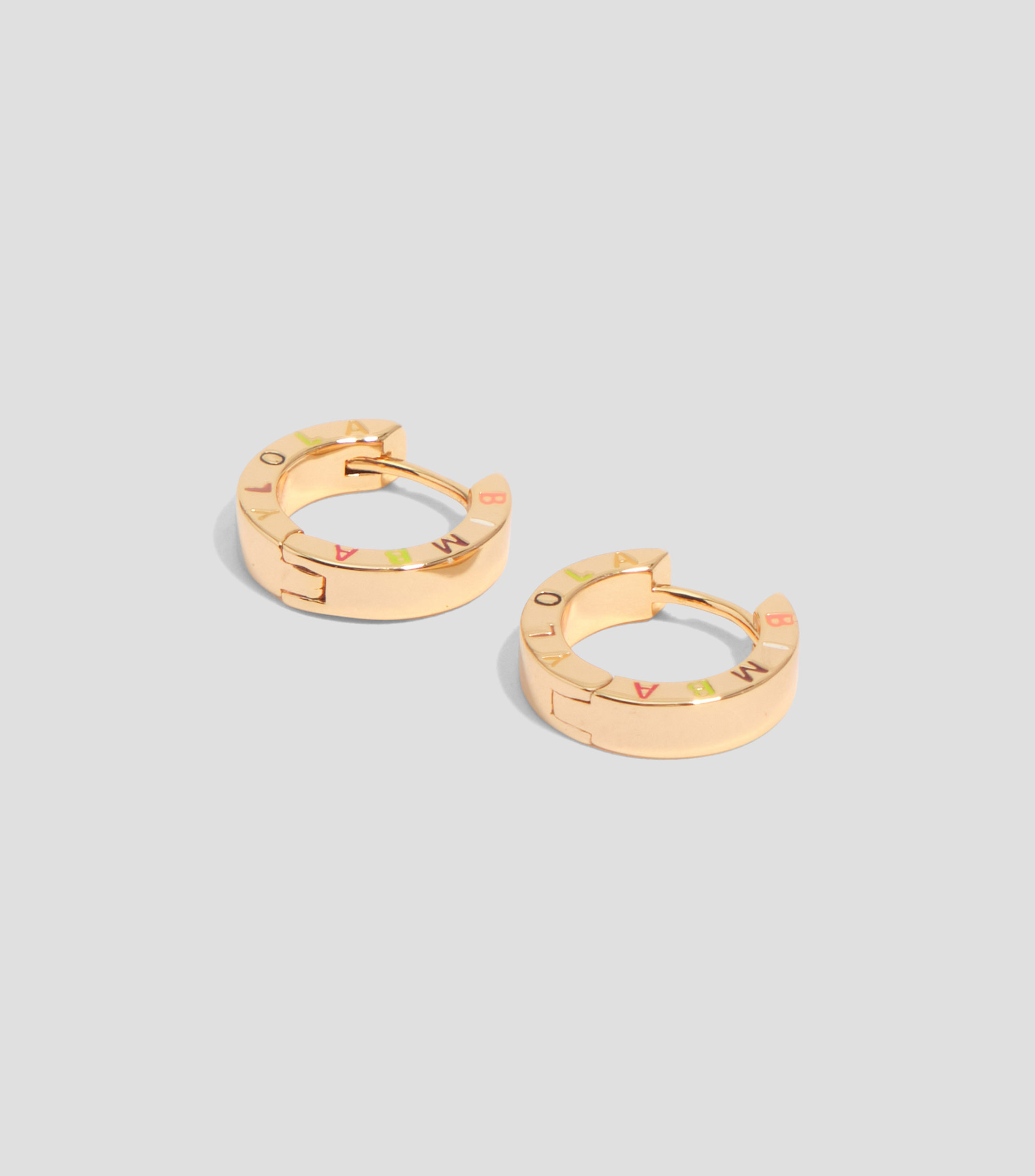 Pendientes aro logo dorado Mujer