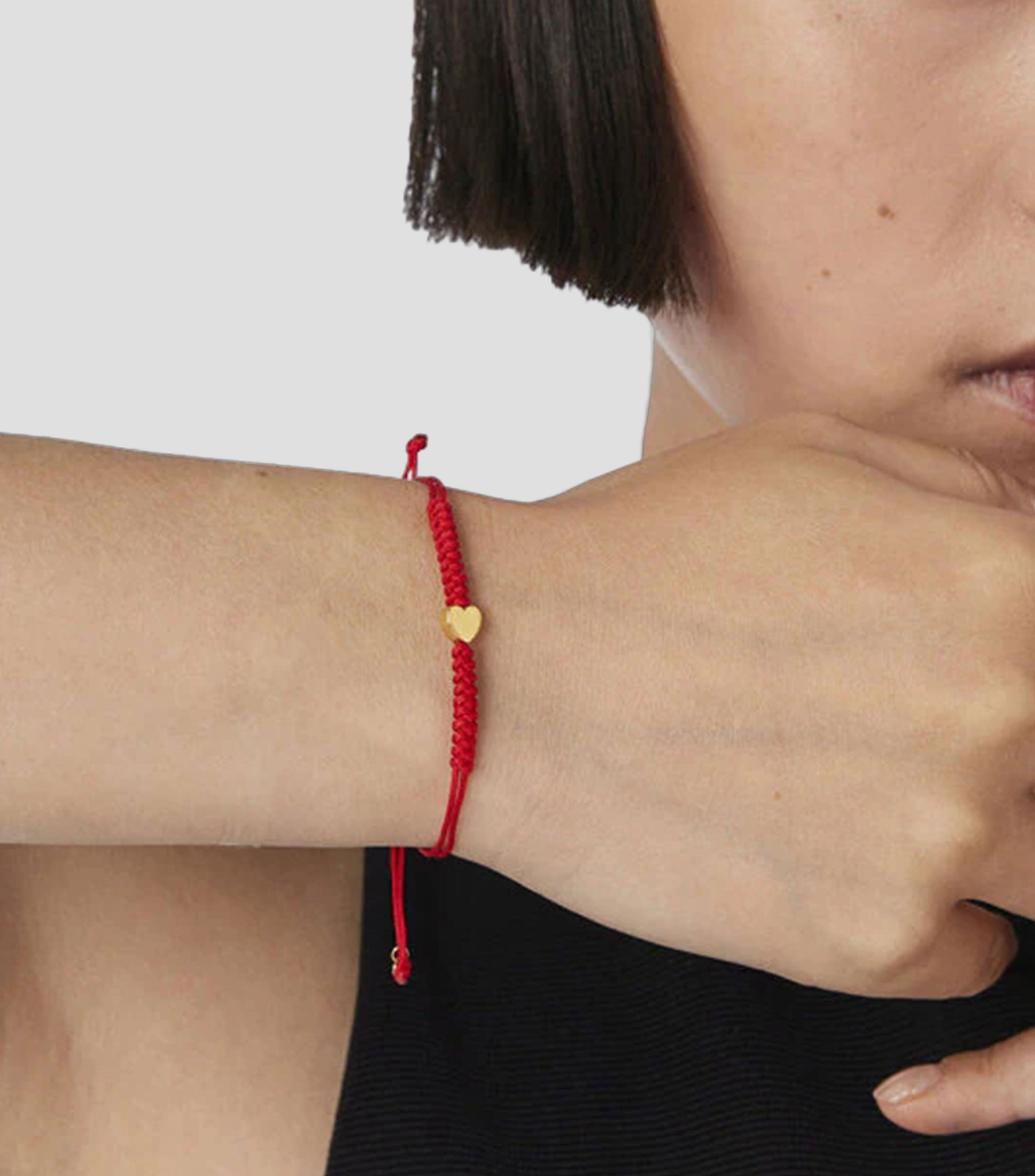 Pulsera roja con dije de corazón XXS Mujer