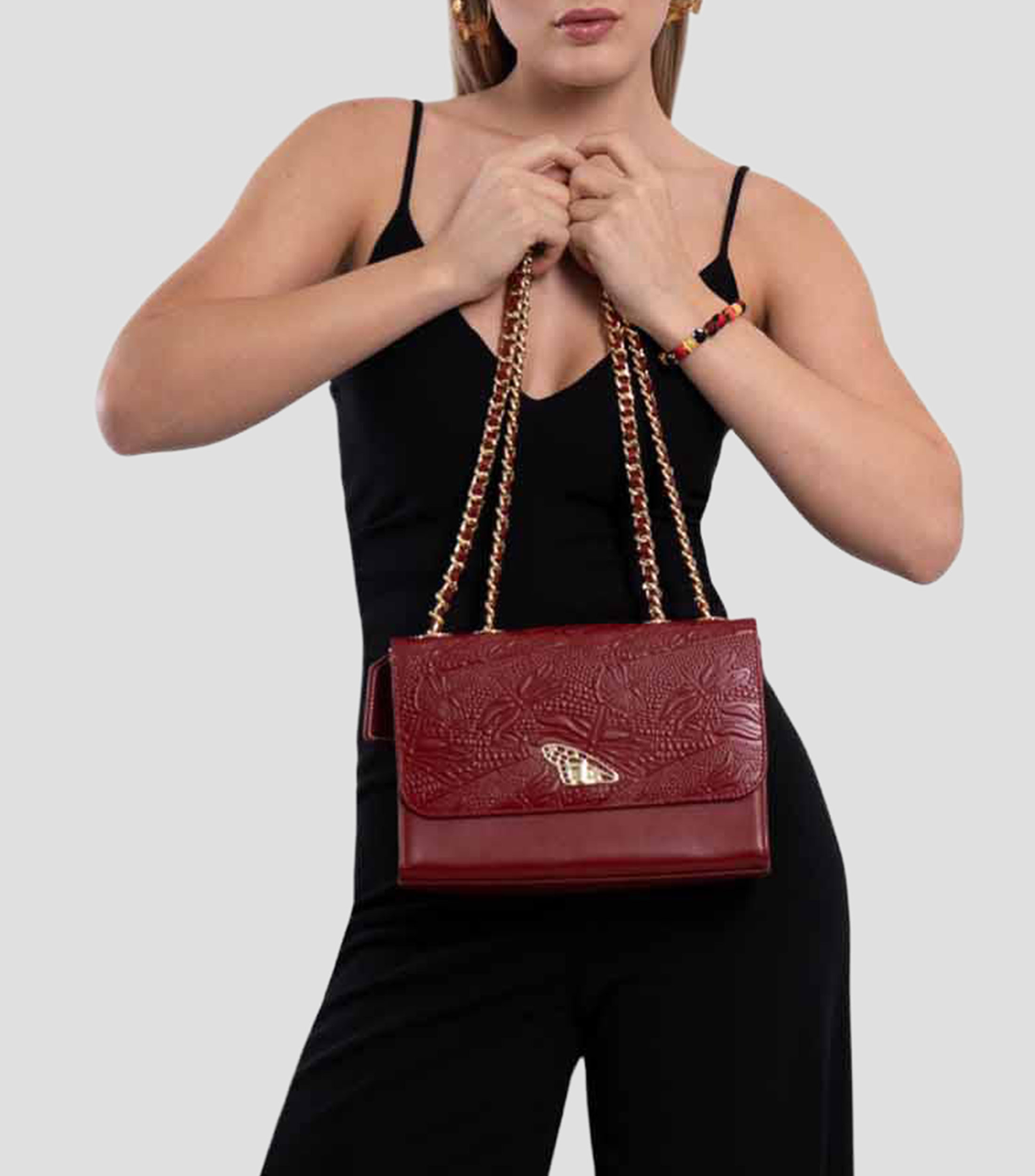 Bolsa Crossbody en piel fantasía Mujer