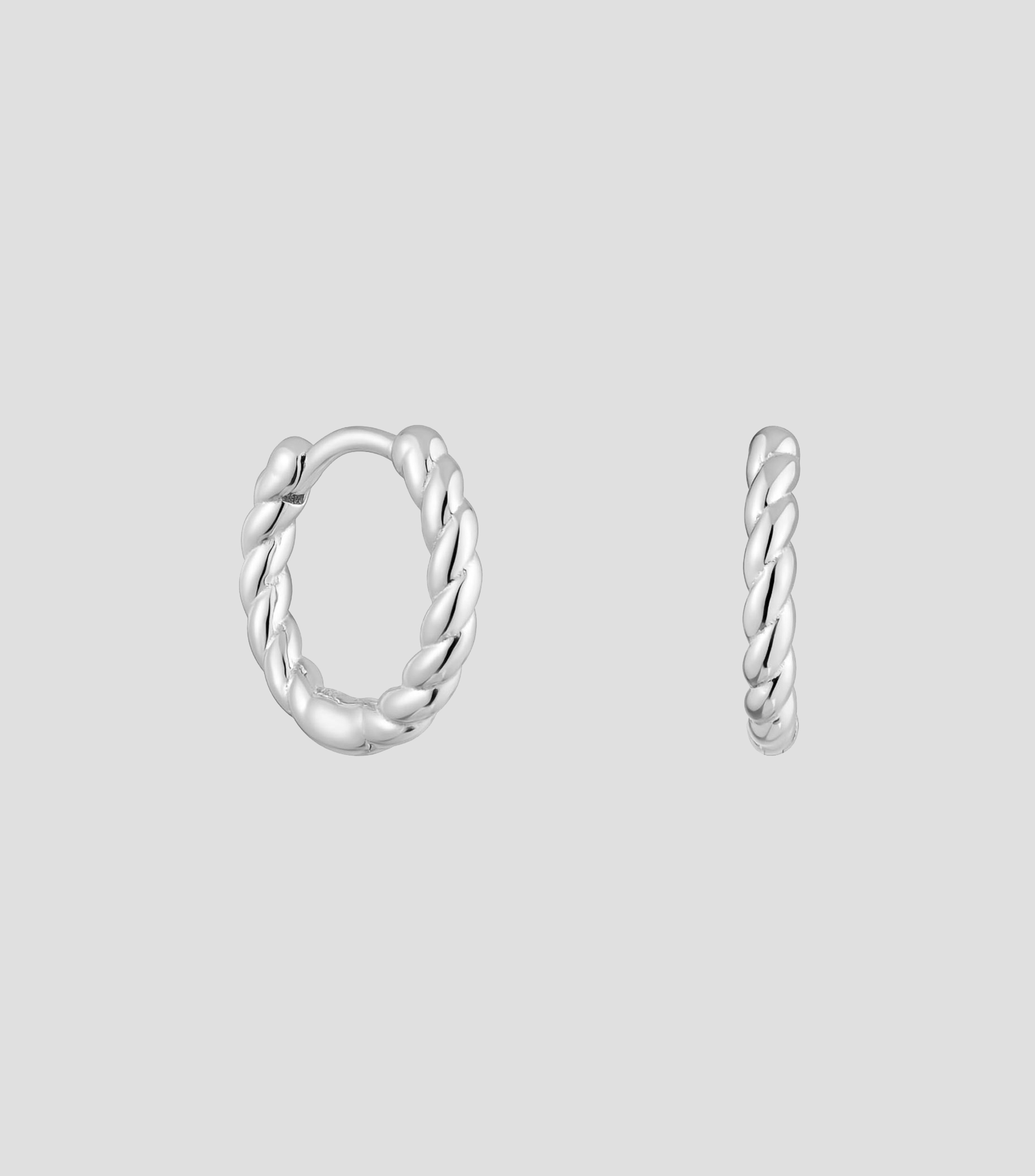 Aretes en Plata .925 aro entrelazado Mujer