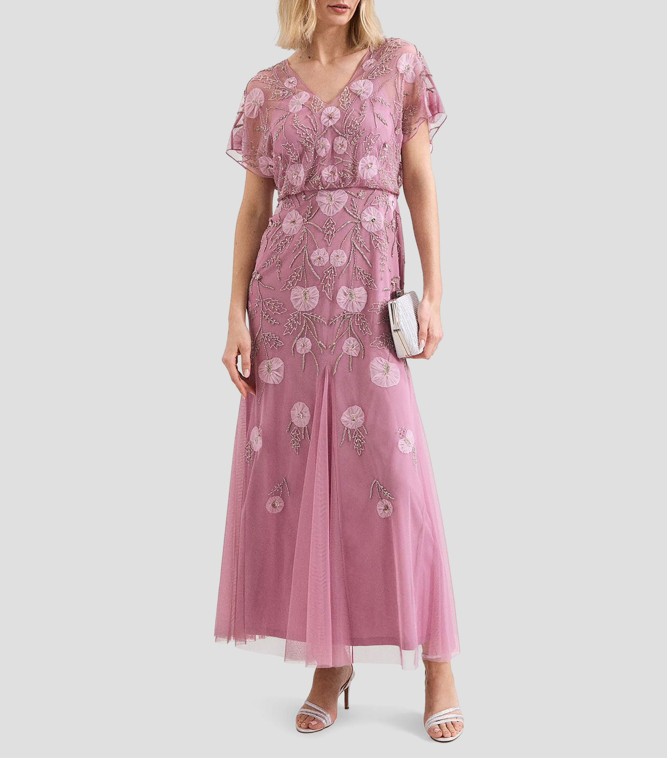 Vestido de fiesta maxi liso Mujer