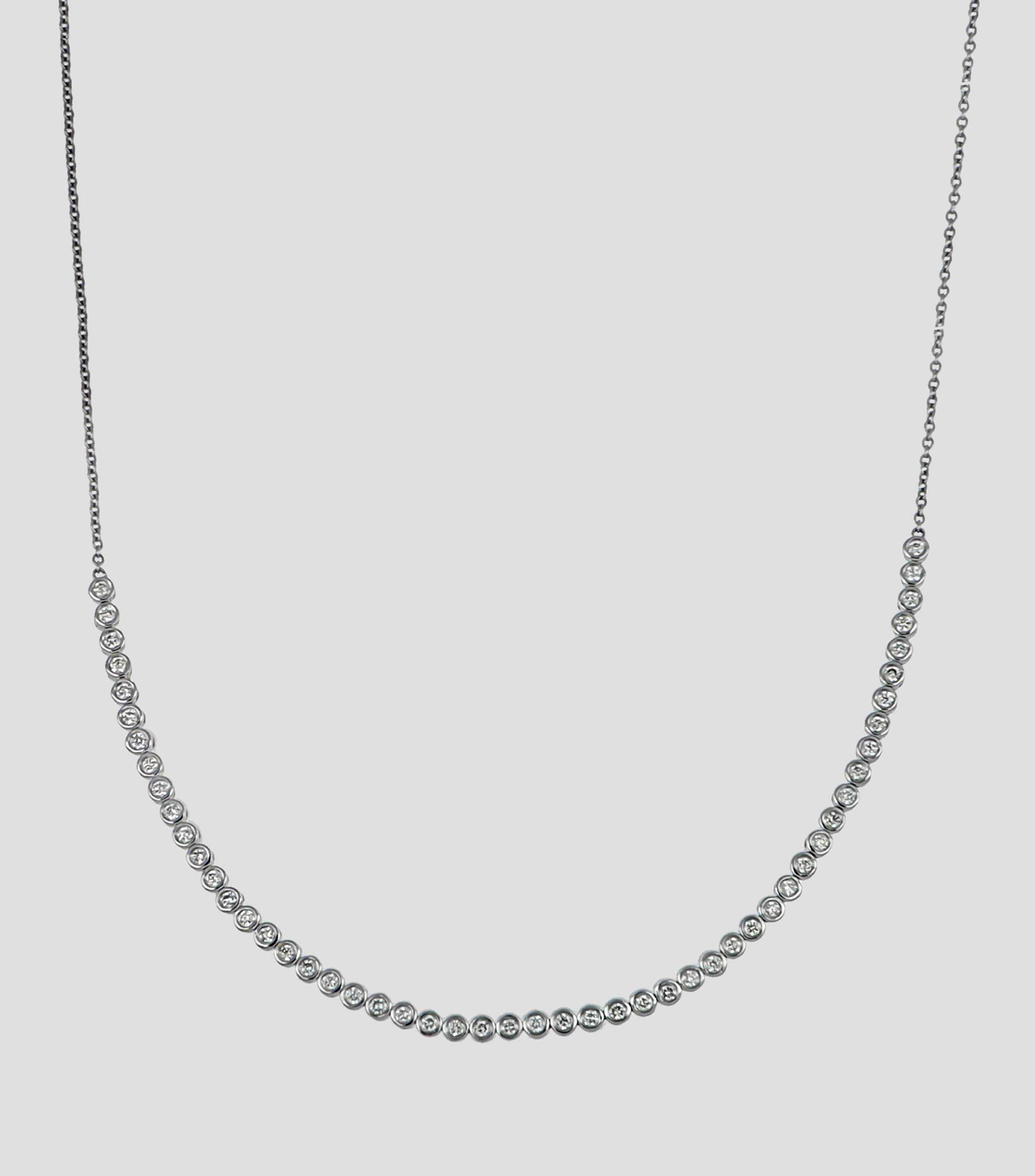 Gargantilla en Oro blanco de 14 Kilates con diamantes Mujer