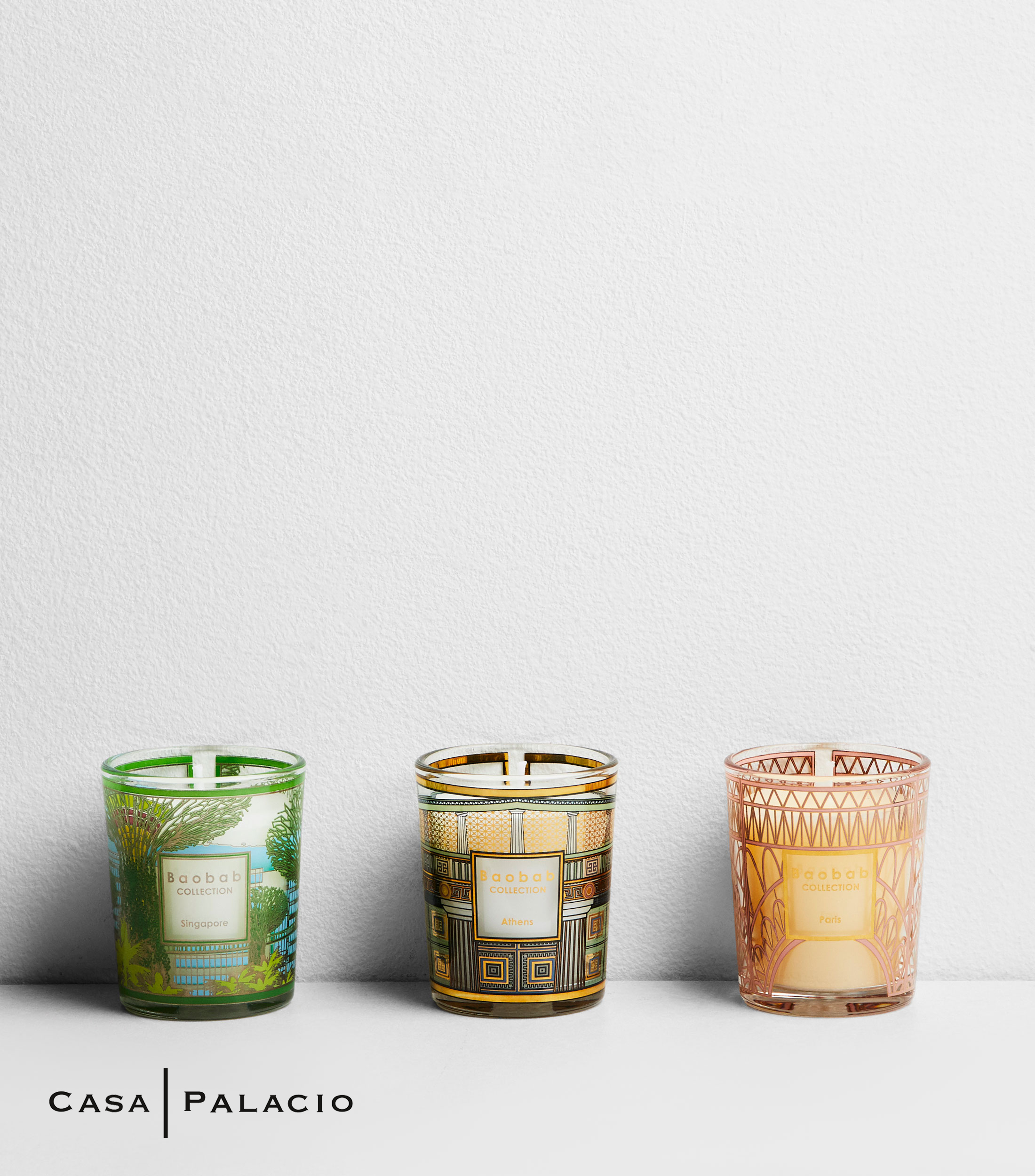 Set 3 Velas Aromáticas Athens - Singapore - Paris
