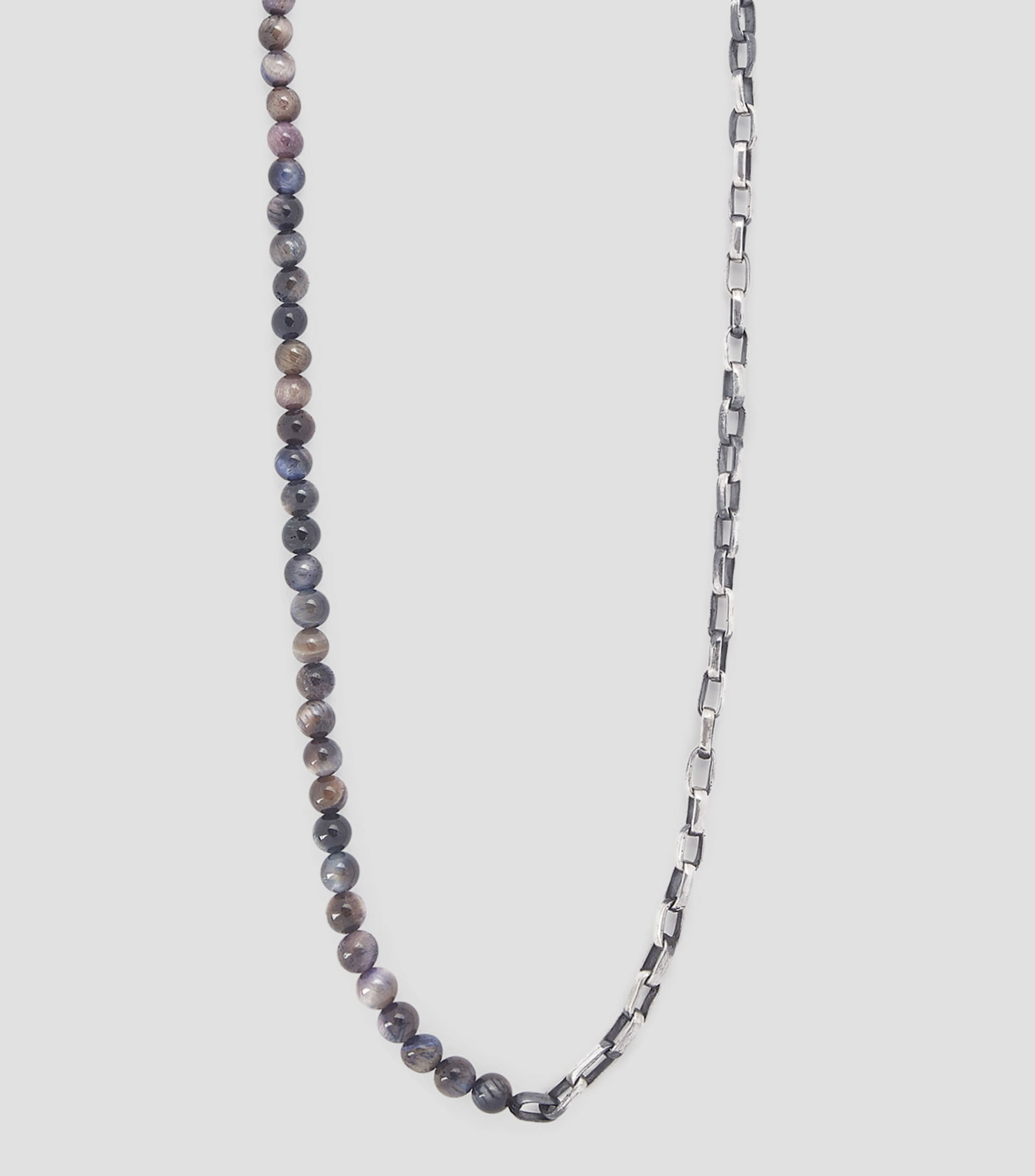 Collar Pink Tiger Eye amp Silver en plata Hombre