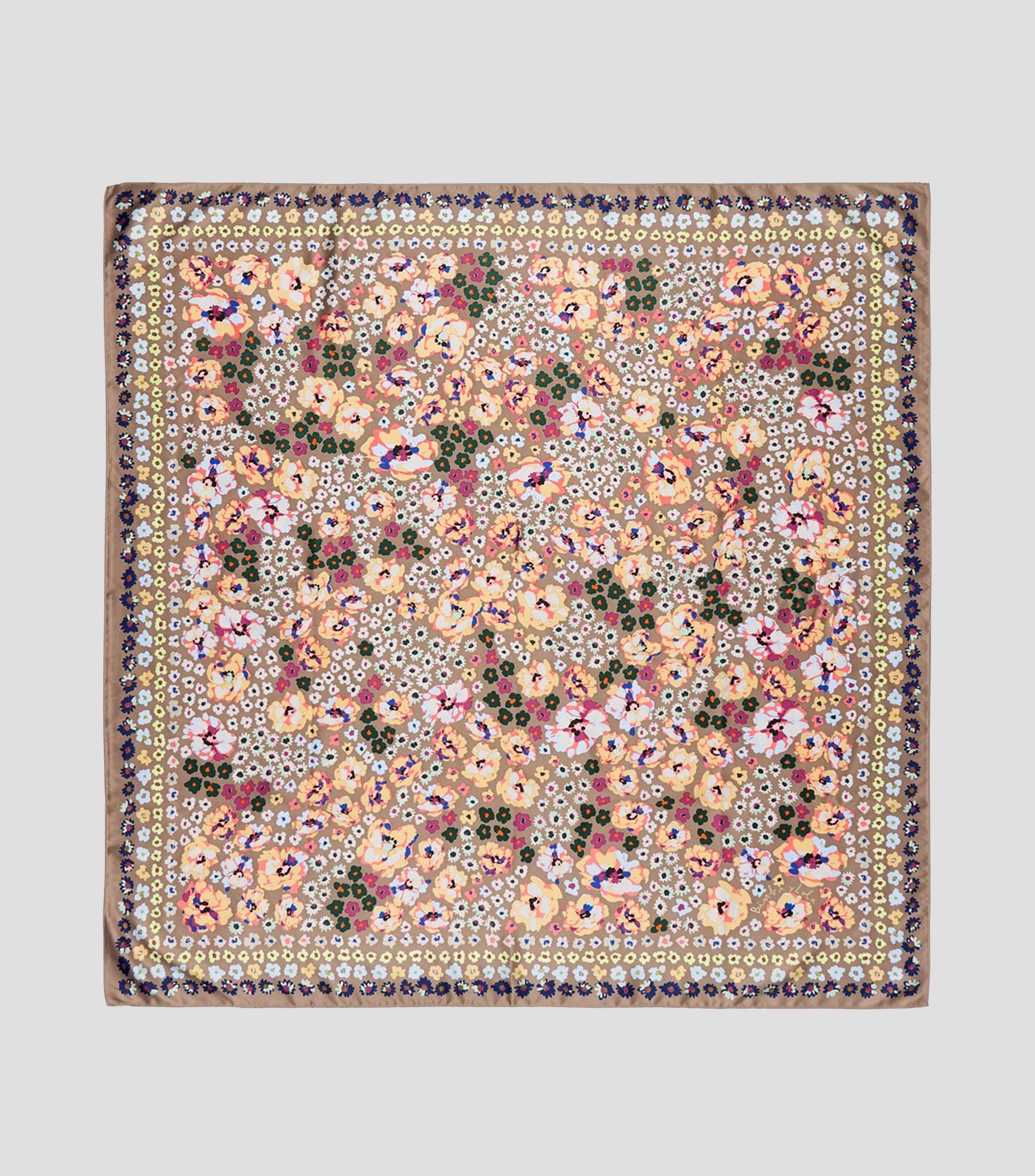 Pañuelo flores acuarela topo Mujer