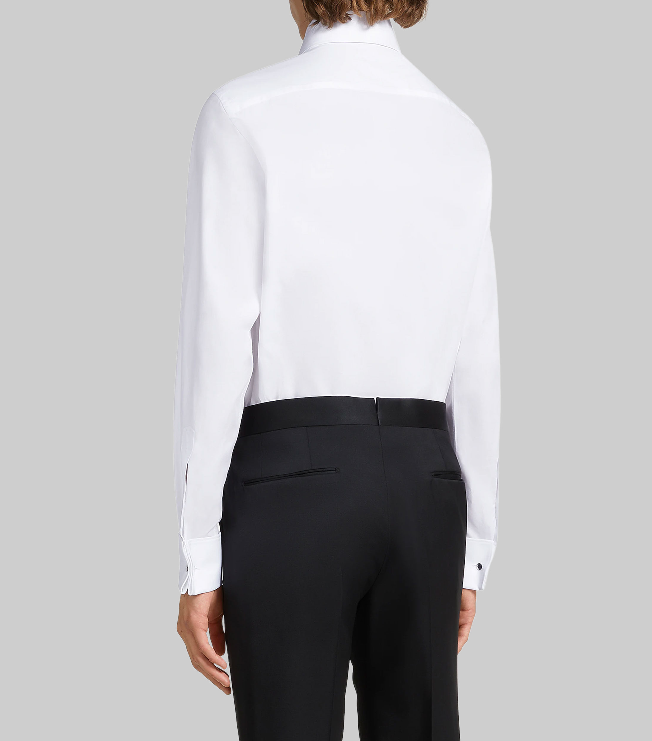 Camisa de vestir sólida manga larga Hombre
