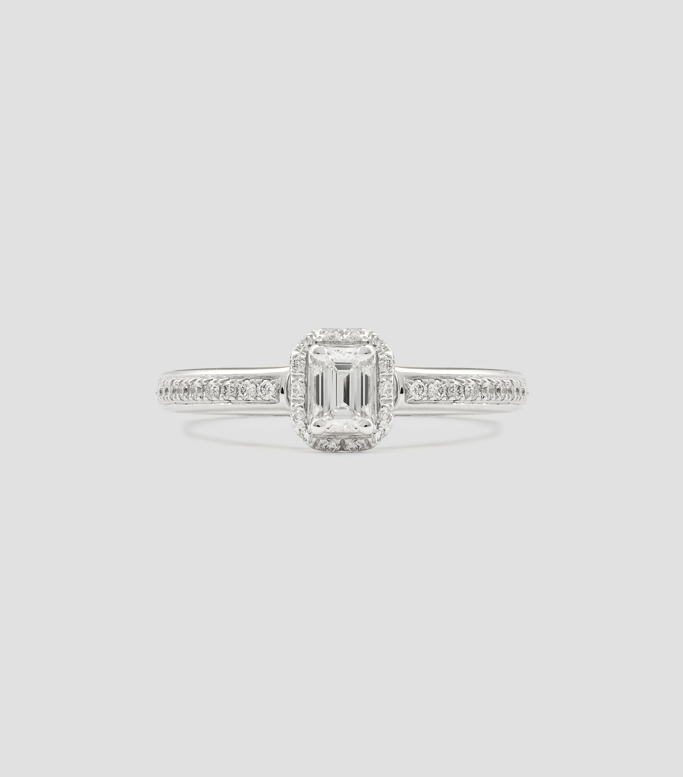 Anillo solitario en oro blanco de 18 kilates Minou con diamantes Mujer
