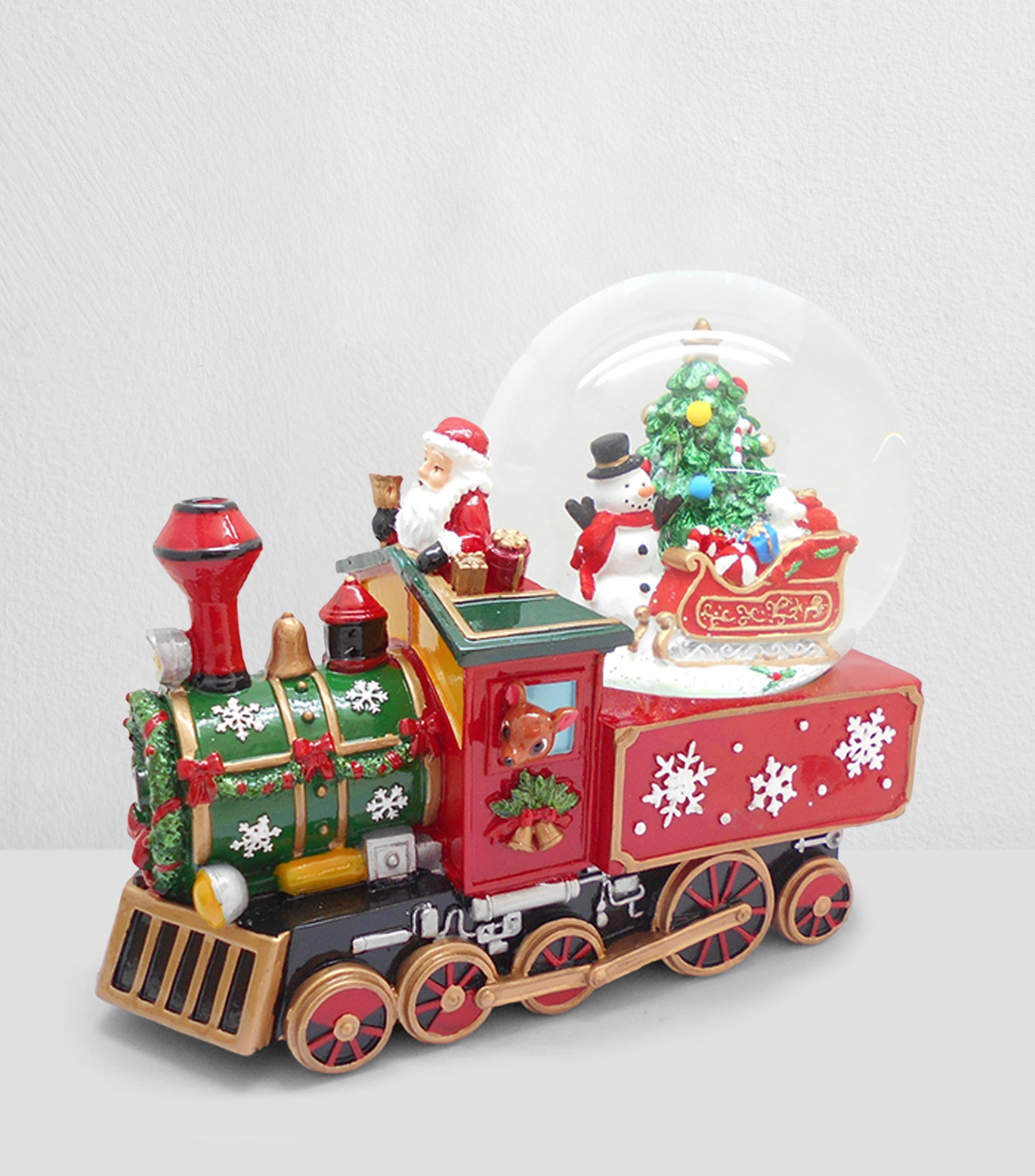 Figura Decorativa Globo con Árbol Musical en Poliresina