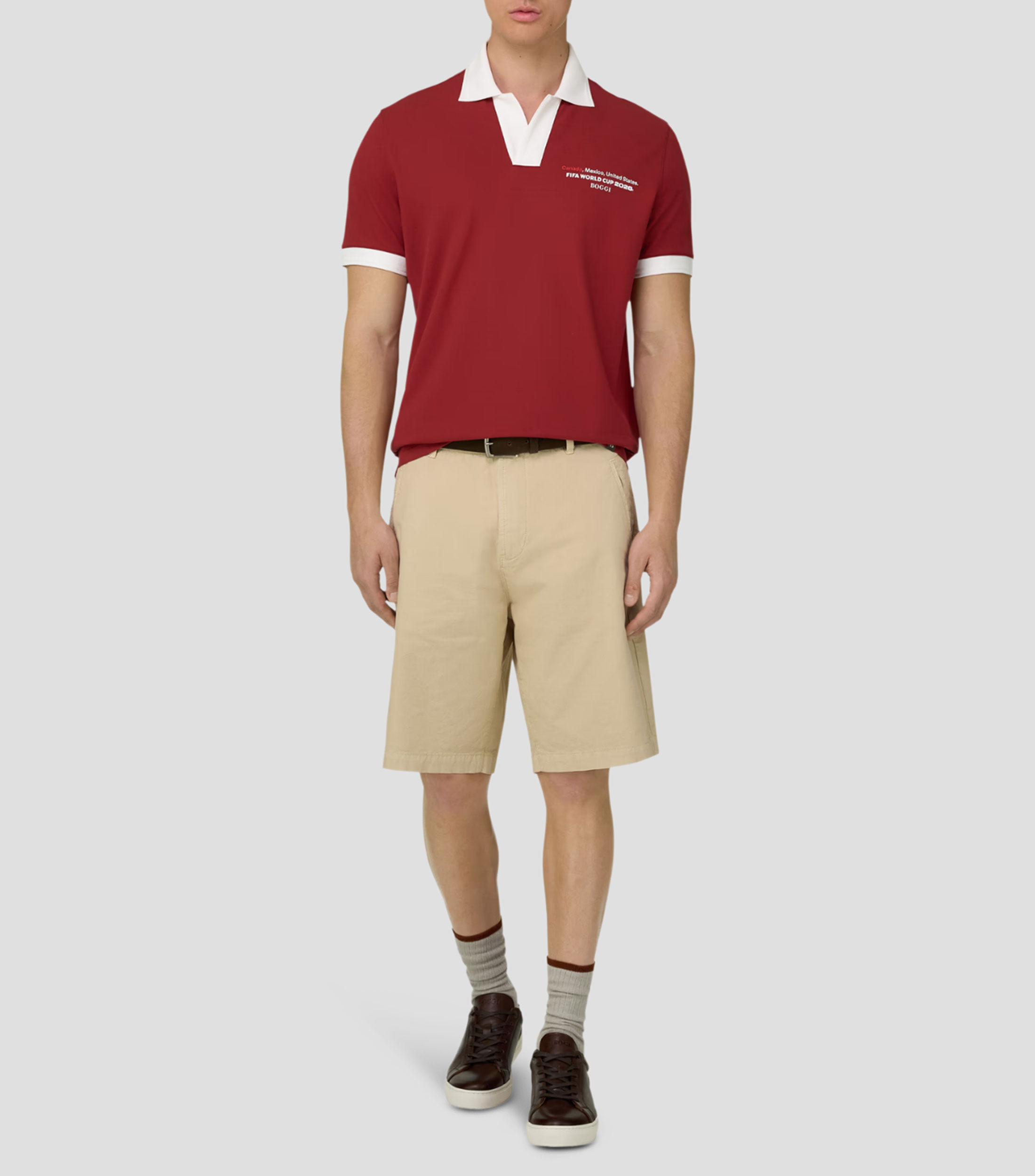 Playera tipo polo manga corta estampada Hombre