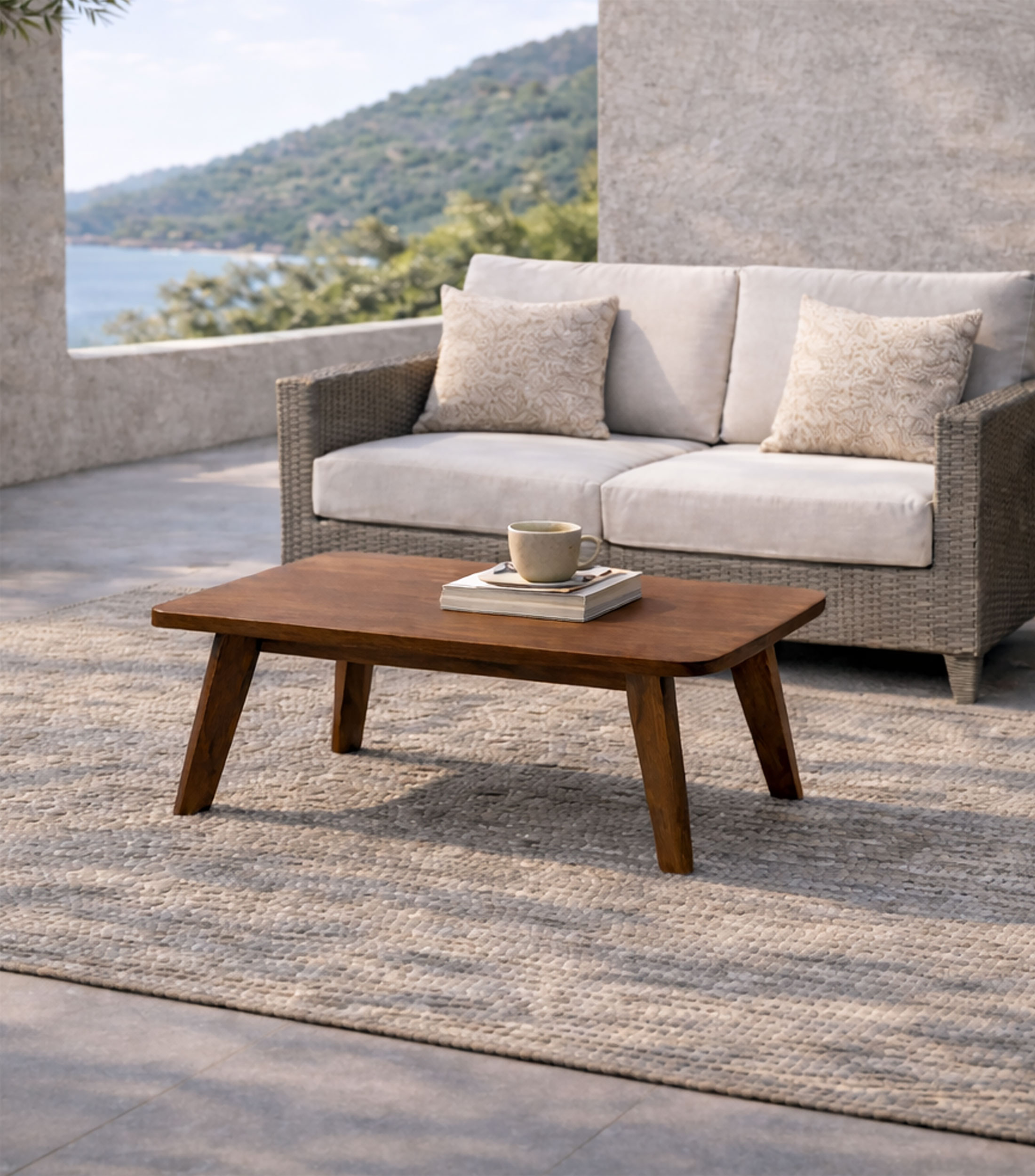 Mesa auxiliar Portbou en madera de teca