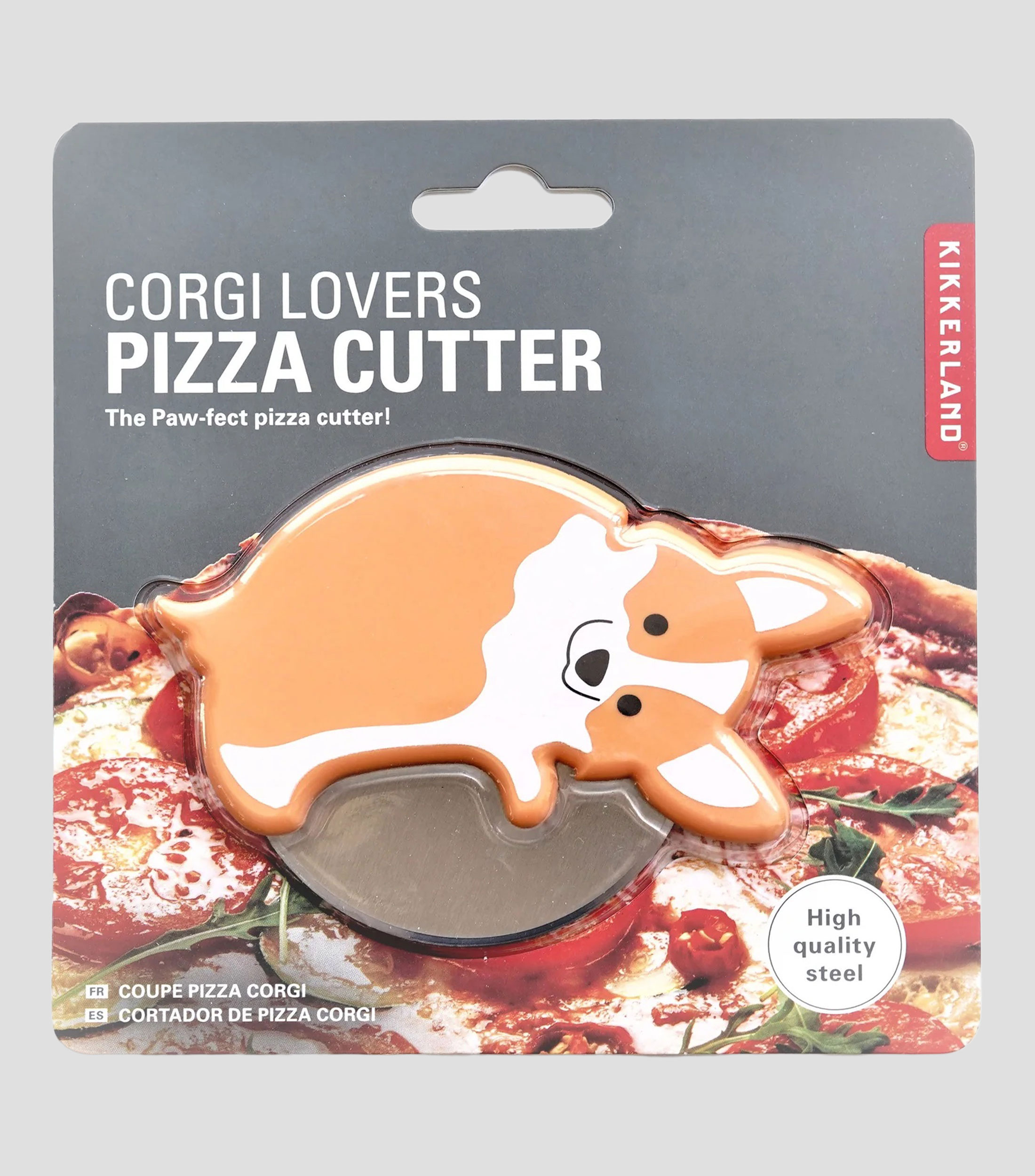 Cortador de pizza Corgi Lovers en acero inoxidable