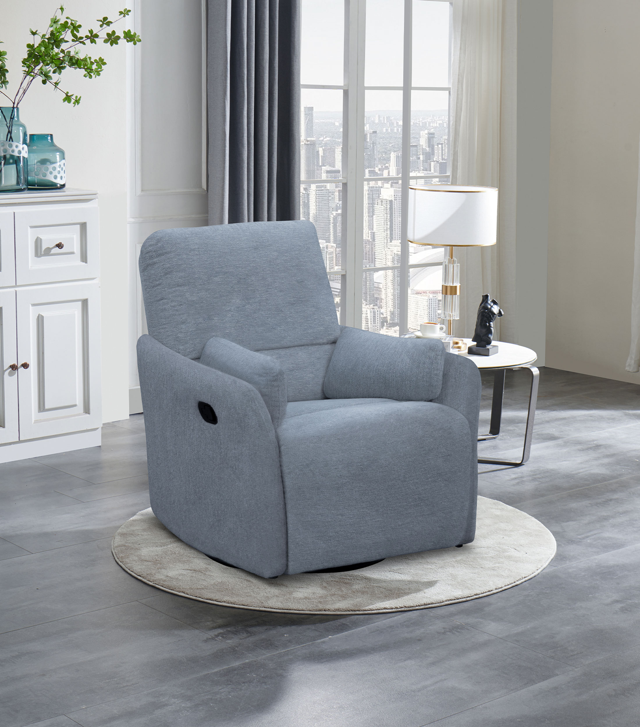 Sillón reclinable tipo mecedora Savannah Gris