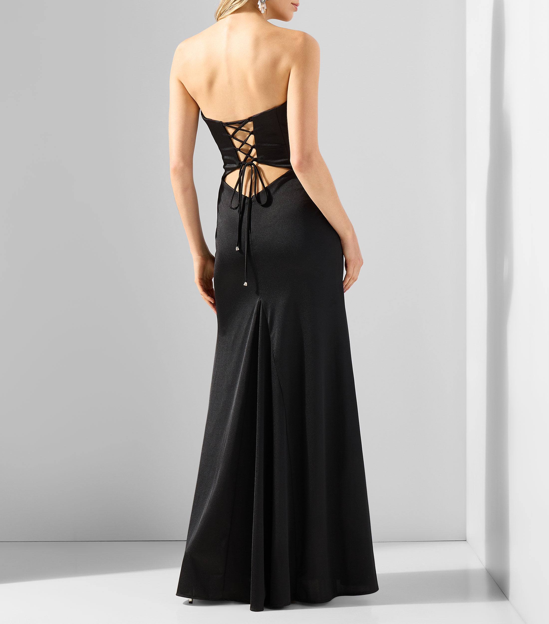 Vestido de fiesta largo liso Mujer